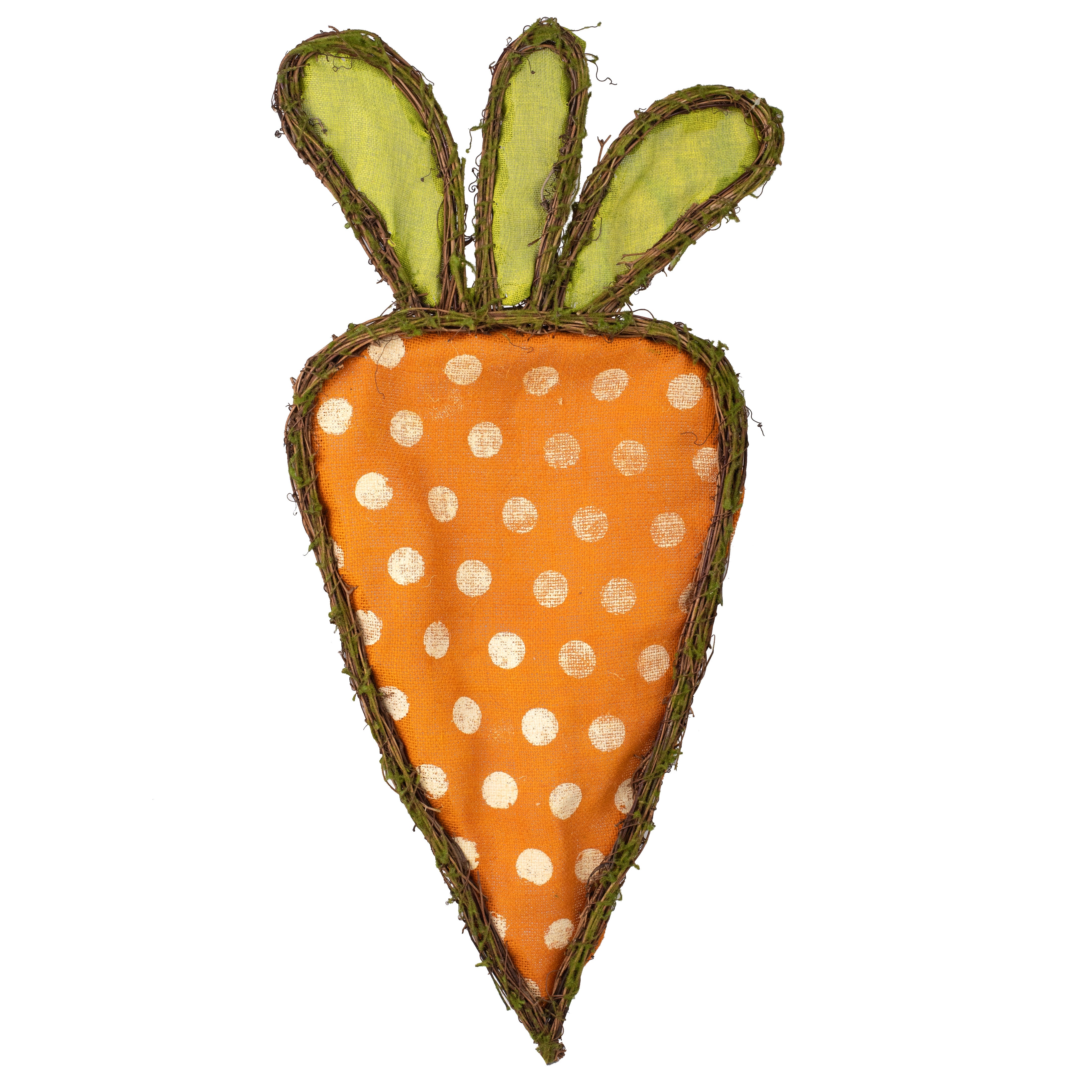 29" Carrot Twig Form With Polka Dot Burlap Item Number: 62221OR