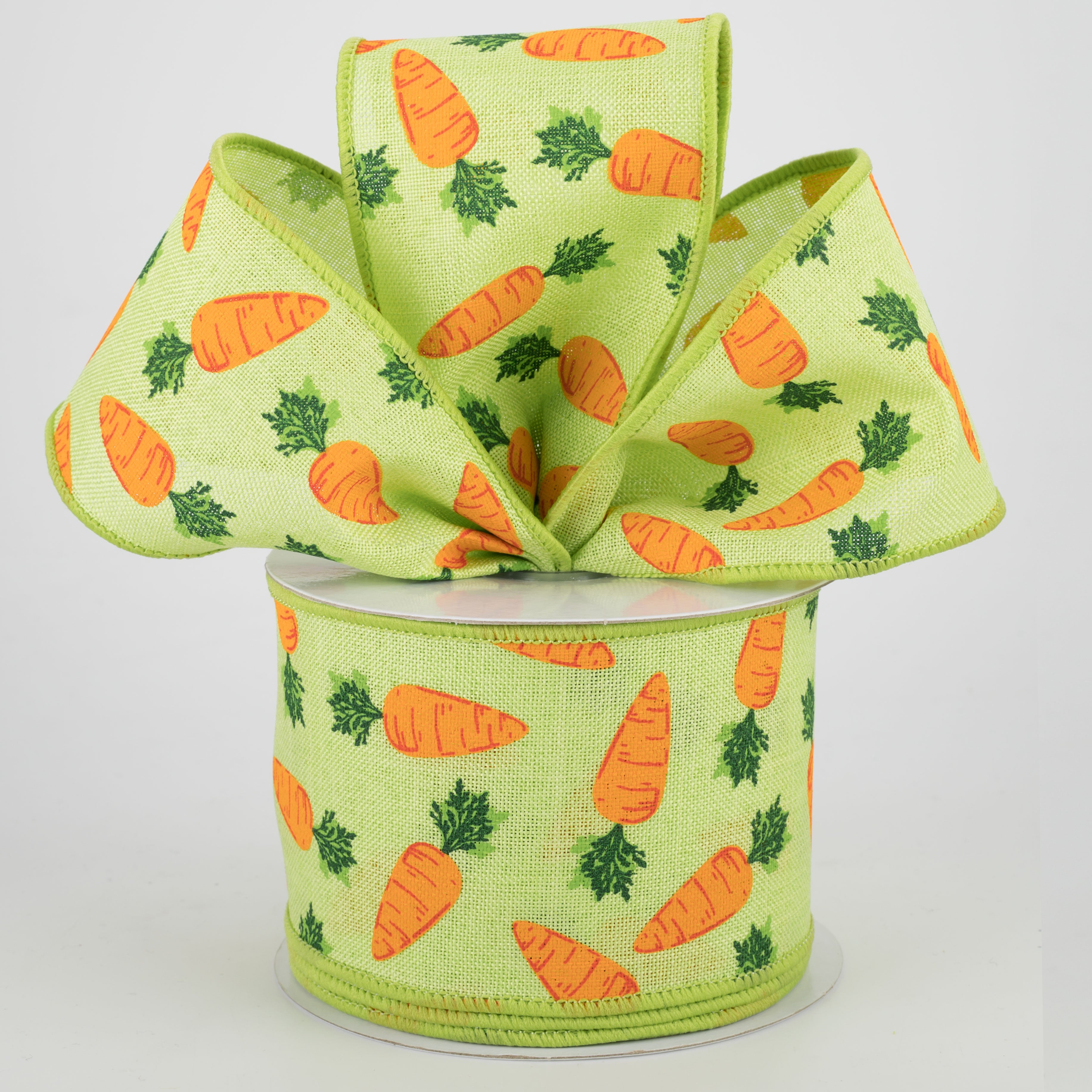 2.5" Carrots Ribbon: Bright Green (10 Yards) Lifestyle Photo