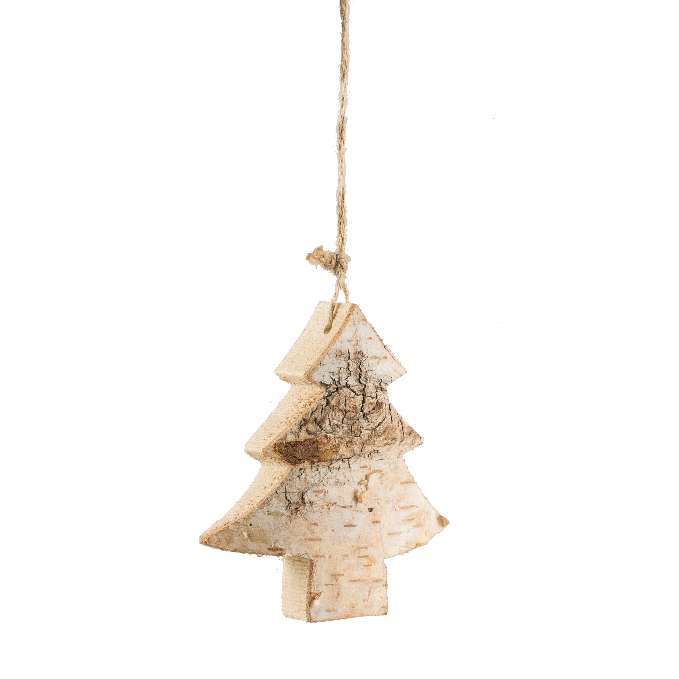 4" Carved Birch Christmas Ornament: Tree Item Number: WBX1337
