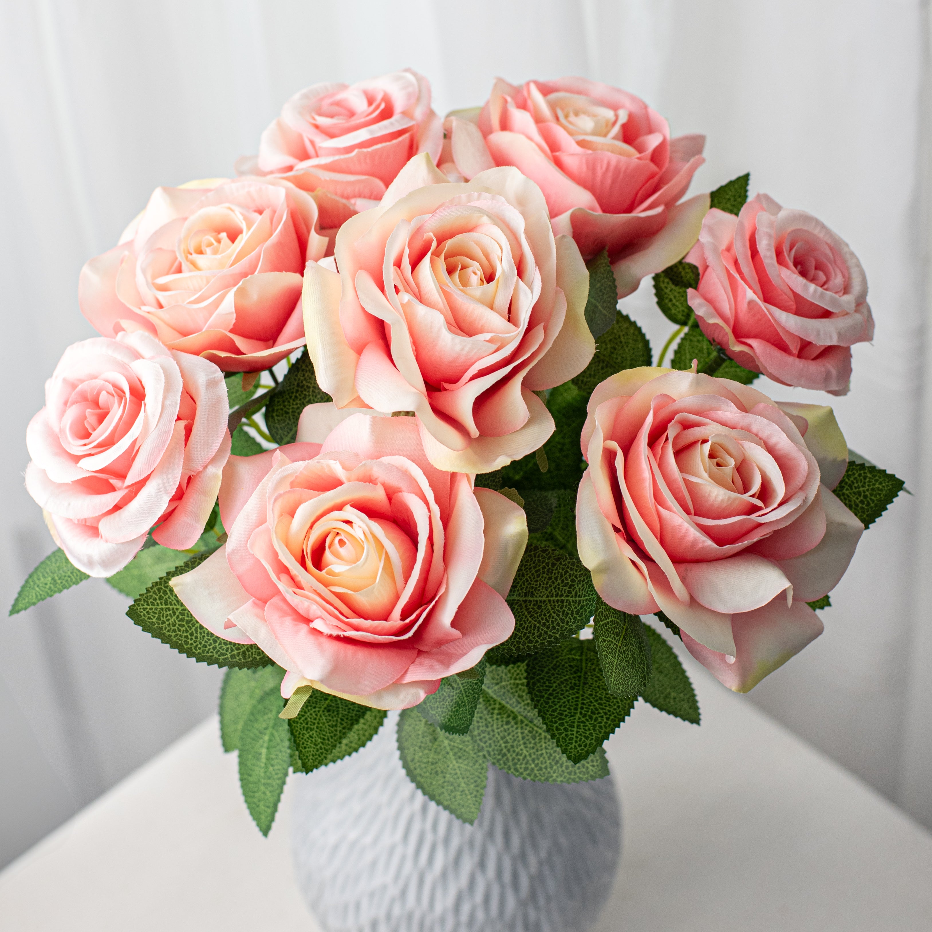 20" Celine Rose Bush: Rose Pink (9 Stem) Item Number: 35127ROSE