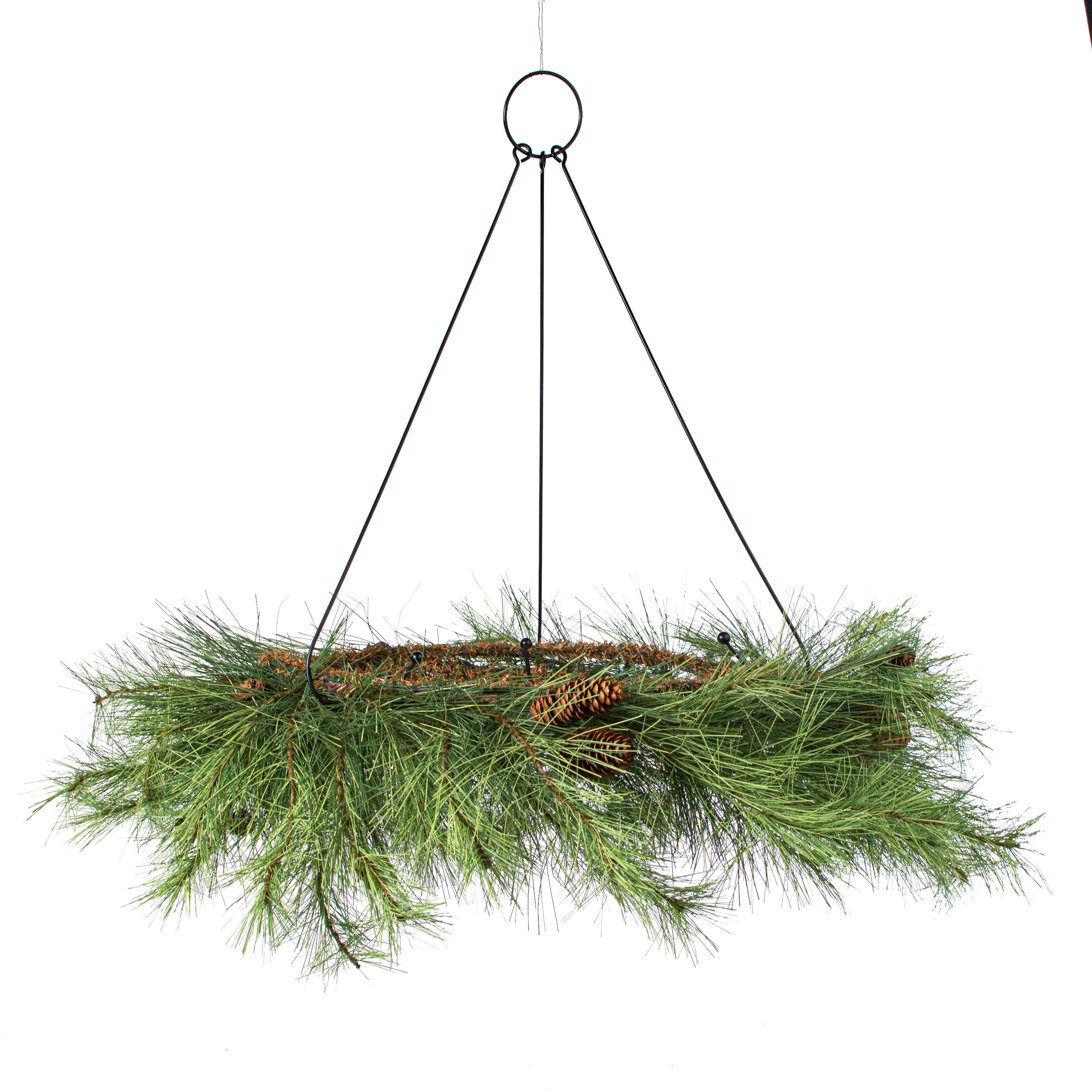 21" Chandelier Wreath Hanger: Black detail photo 3
