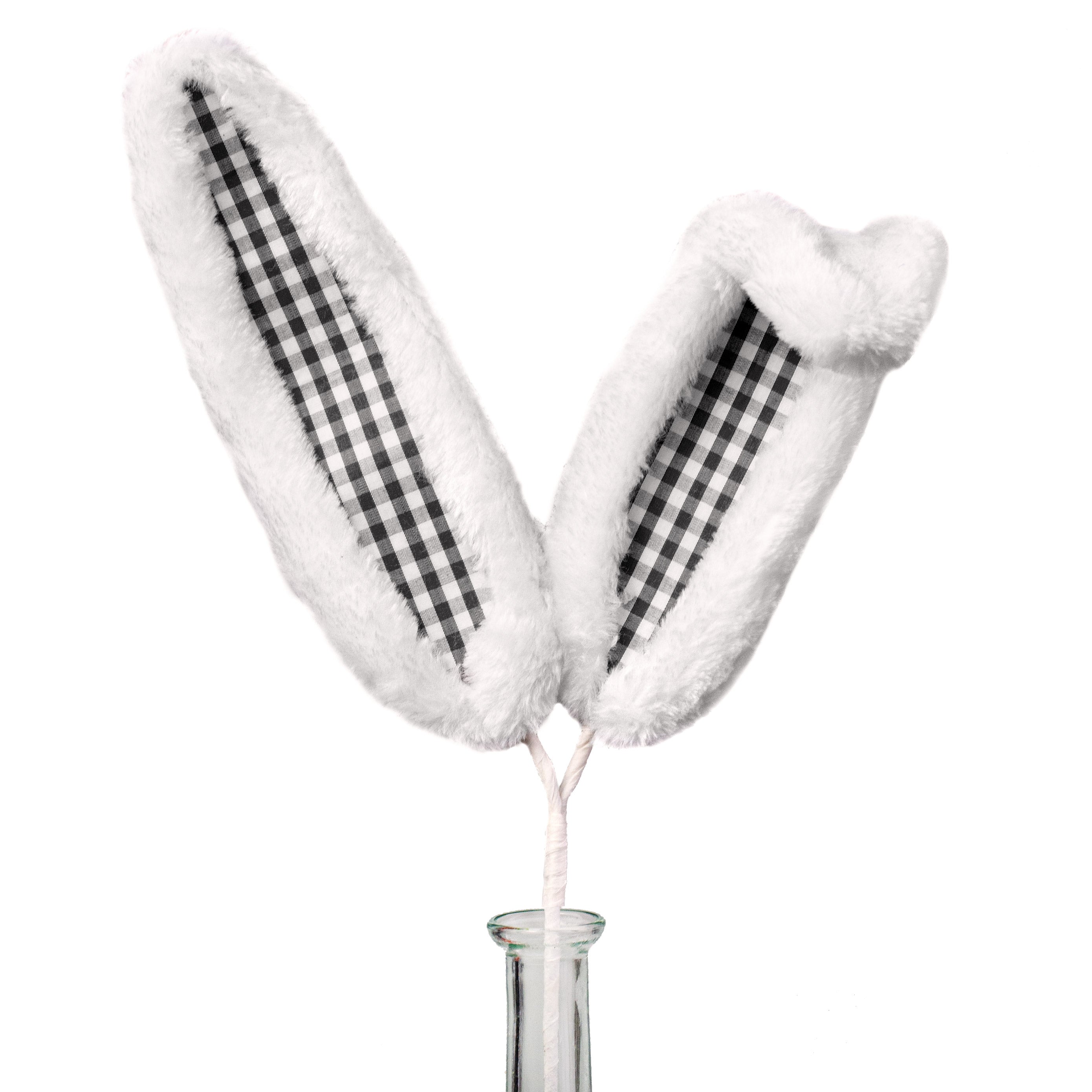 21" Check Bunny Ear Spray: Black Item Number: 62600BKWT