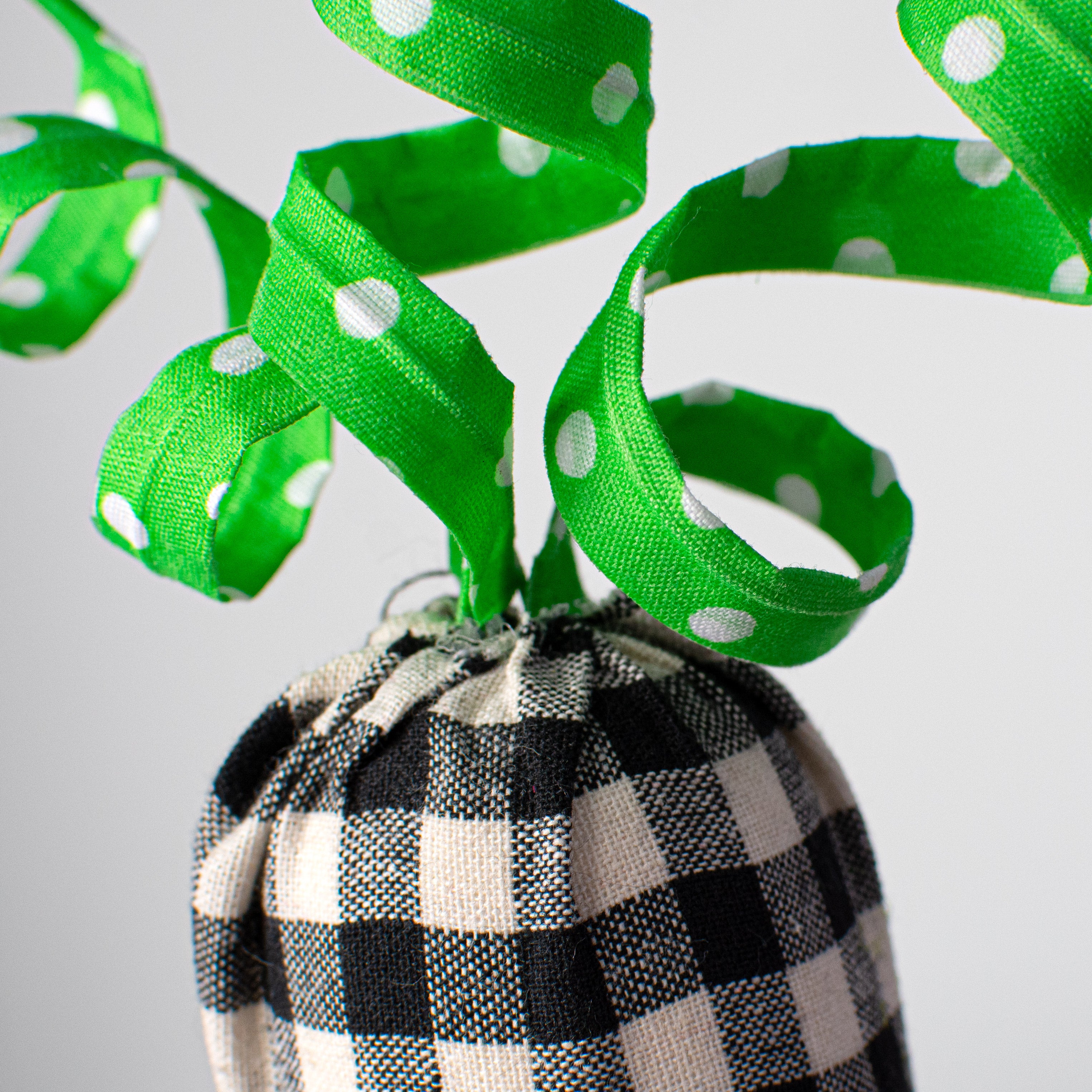 14" Check Carrot Ornament: Black detail photo 3