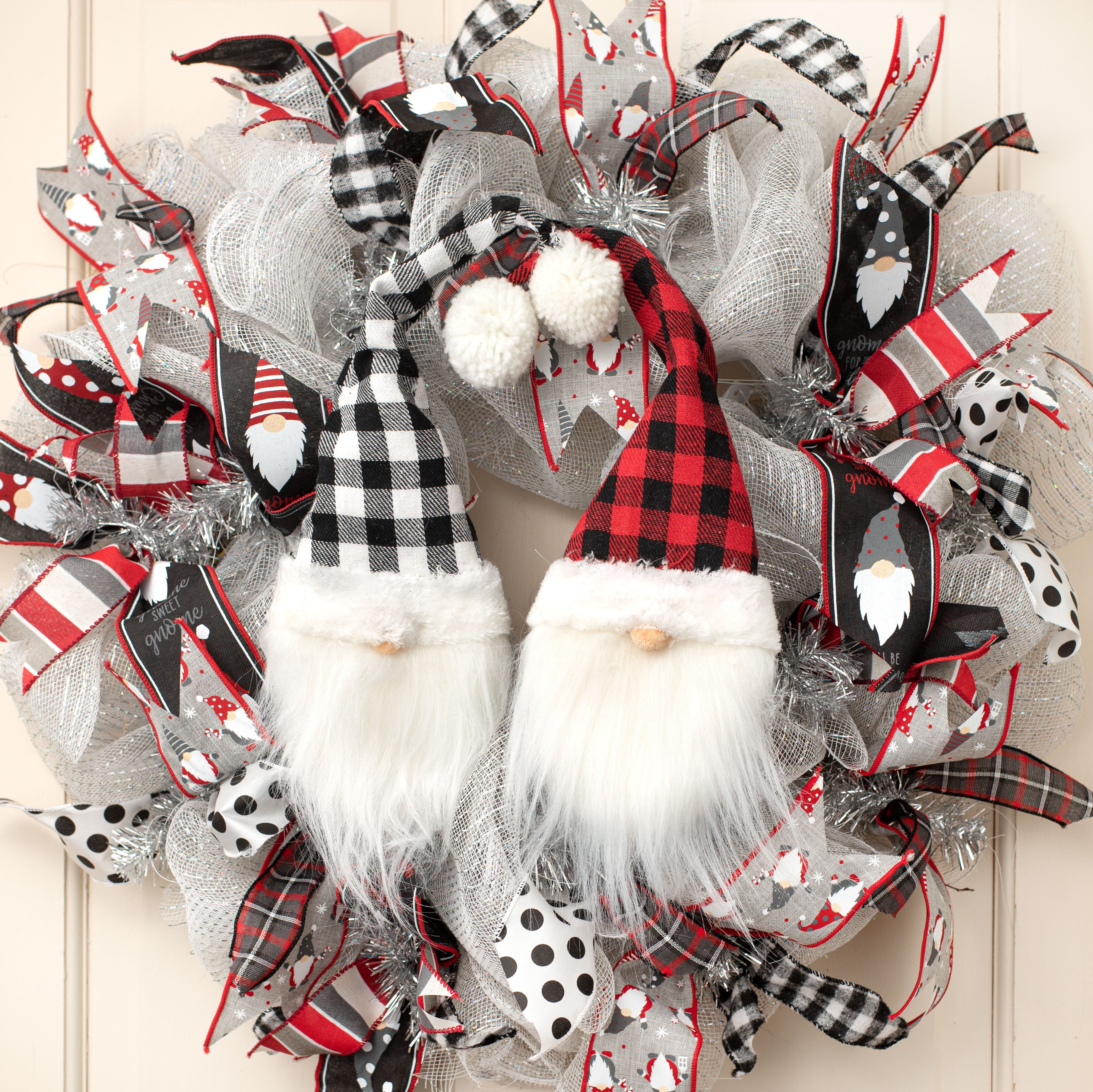 20" Check Gnome Head: Black & Red Lifestyle Photo