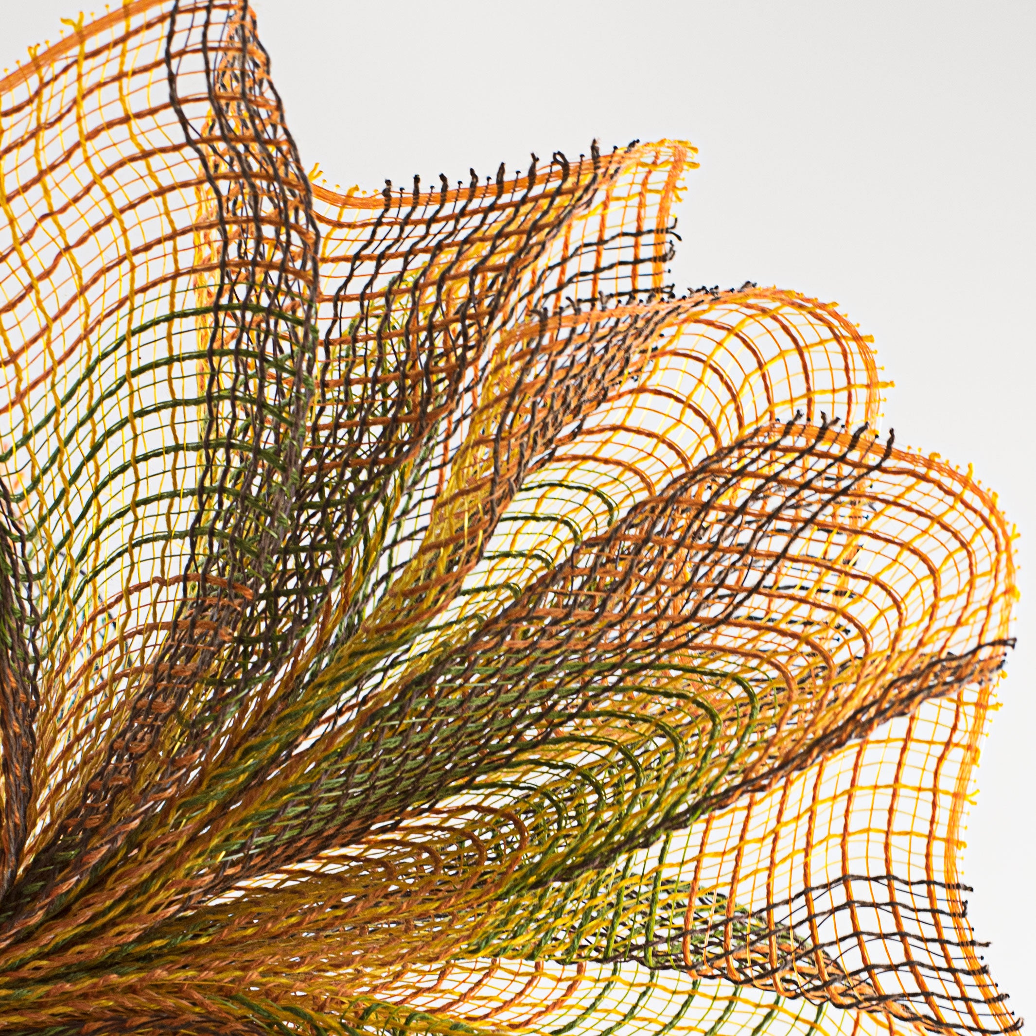 10" Check Plaid Fabric Mesh: Moss & Orange Lifestyle Photo