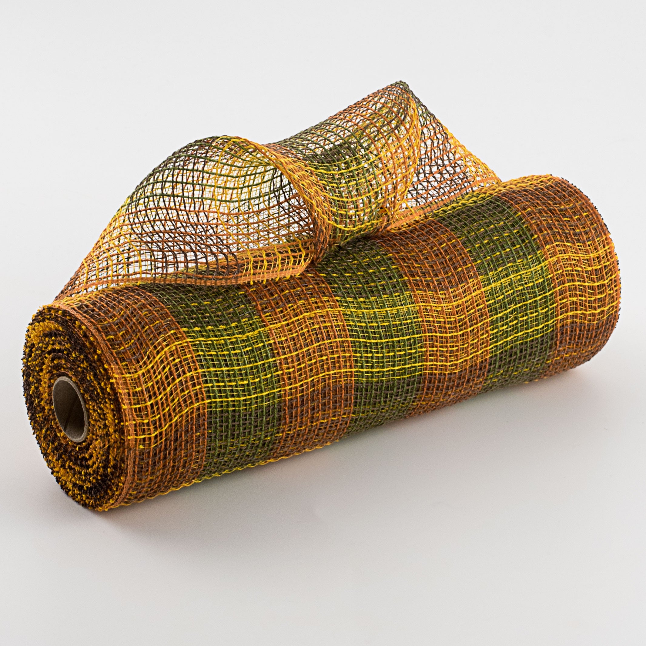 10" Check Plaid Fabric Mesh: Moss & Orange Item Number: XB101110-19