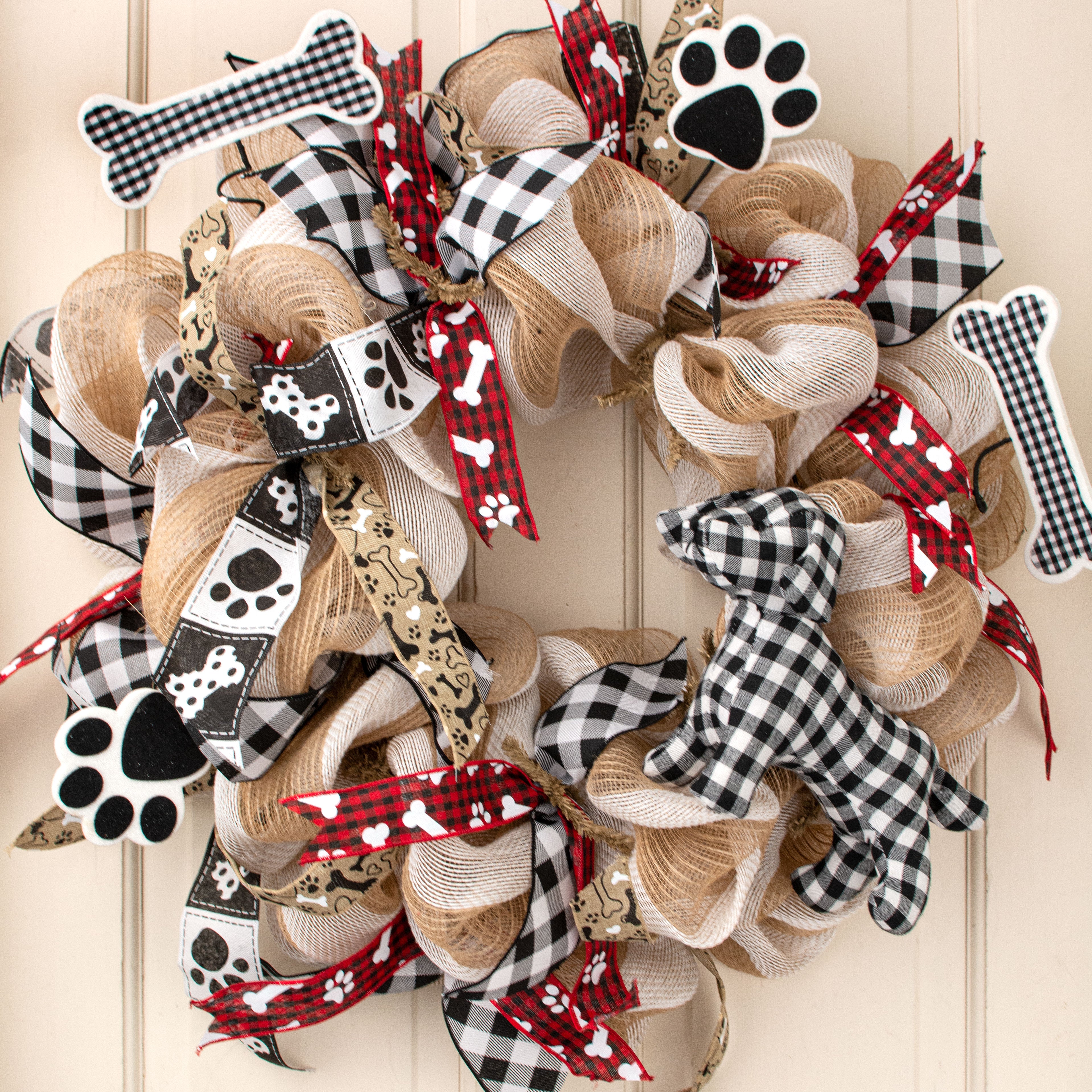10" Check Plush Puppy Ornament Lifestyle Photo