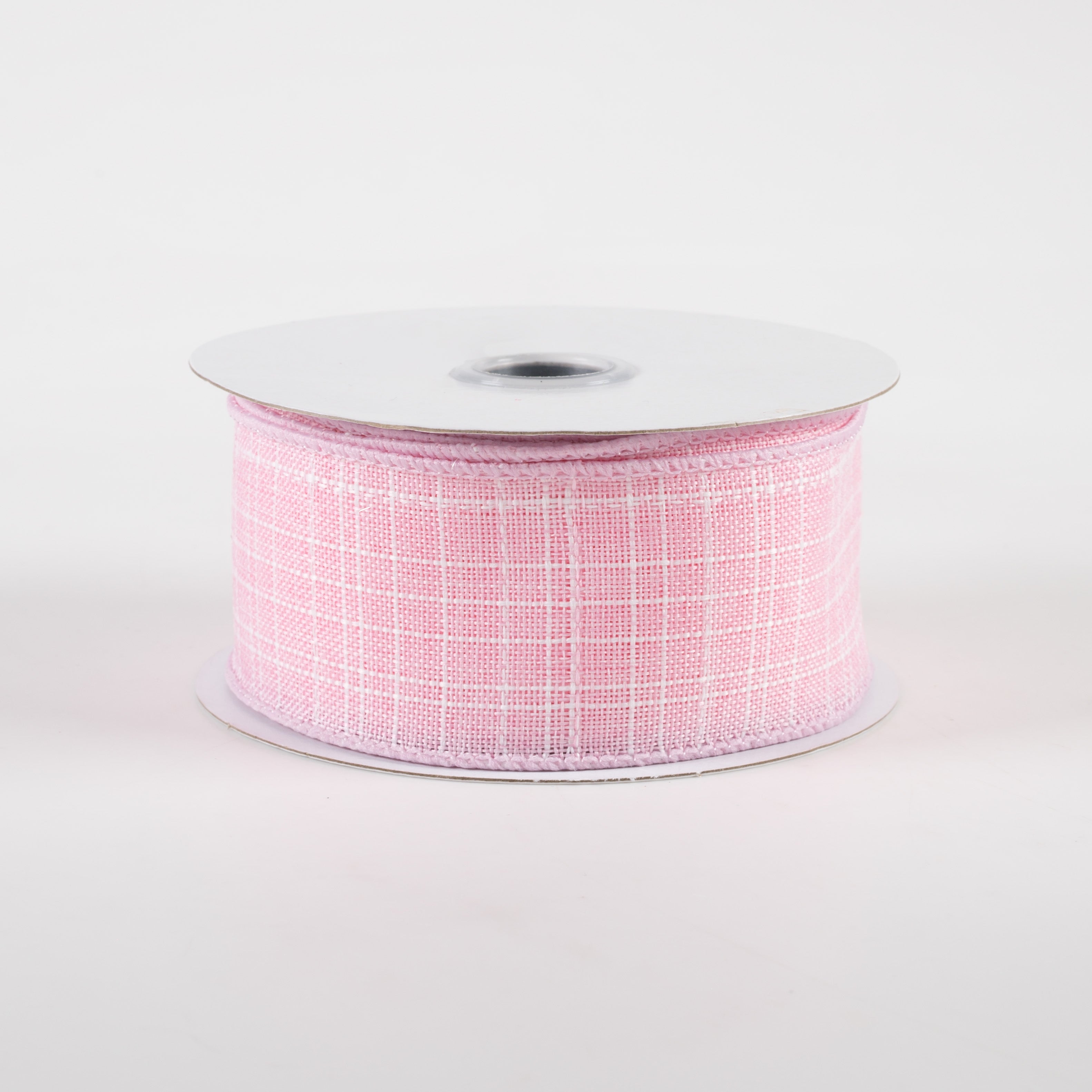 1.5" Check Royal Burlap Ribbon: Pink (10 Yards)