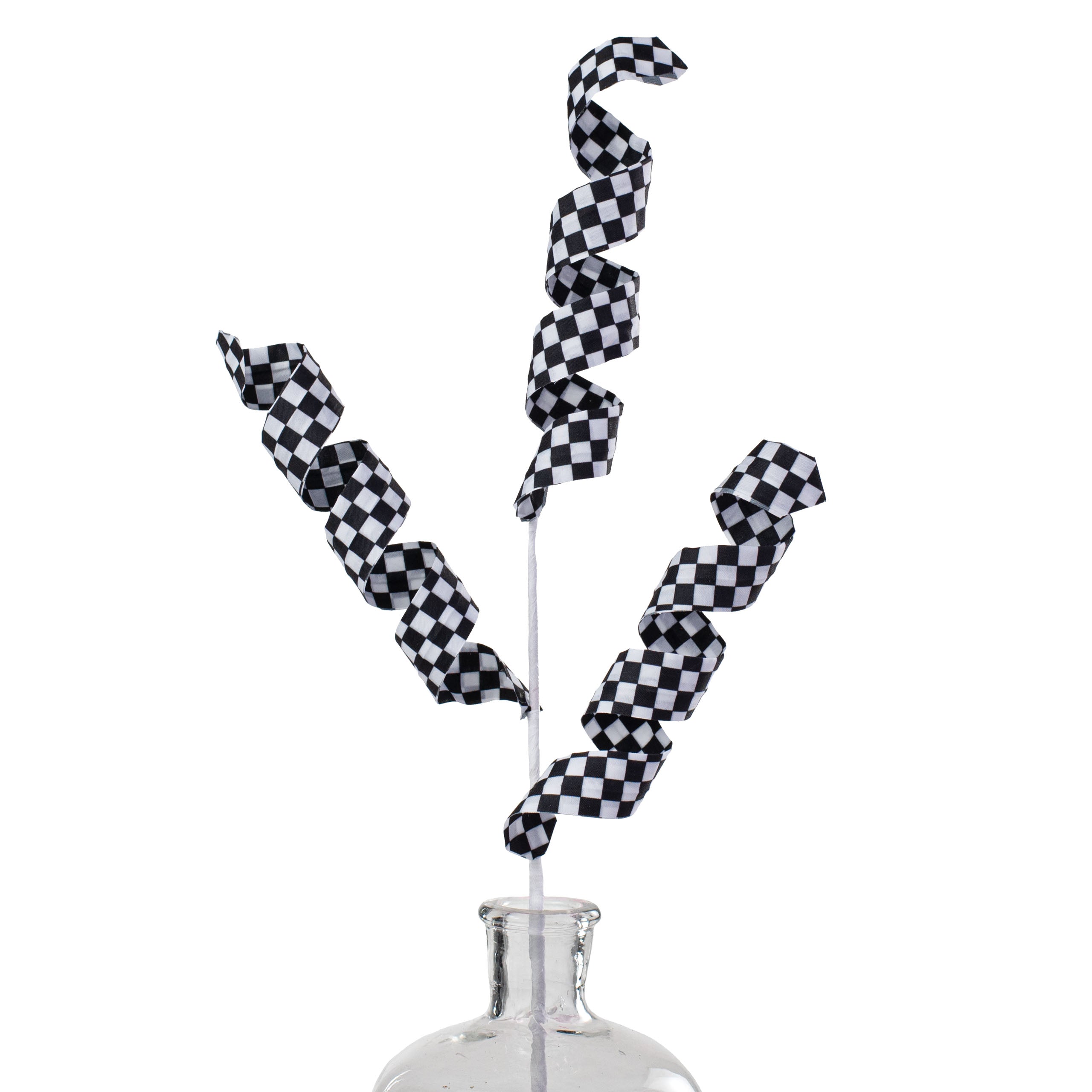 24" Checker Curly Spray: Black & White Item Number: 63006BKWT