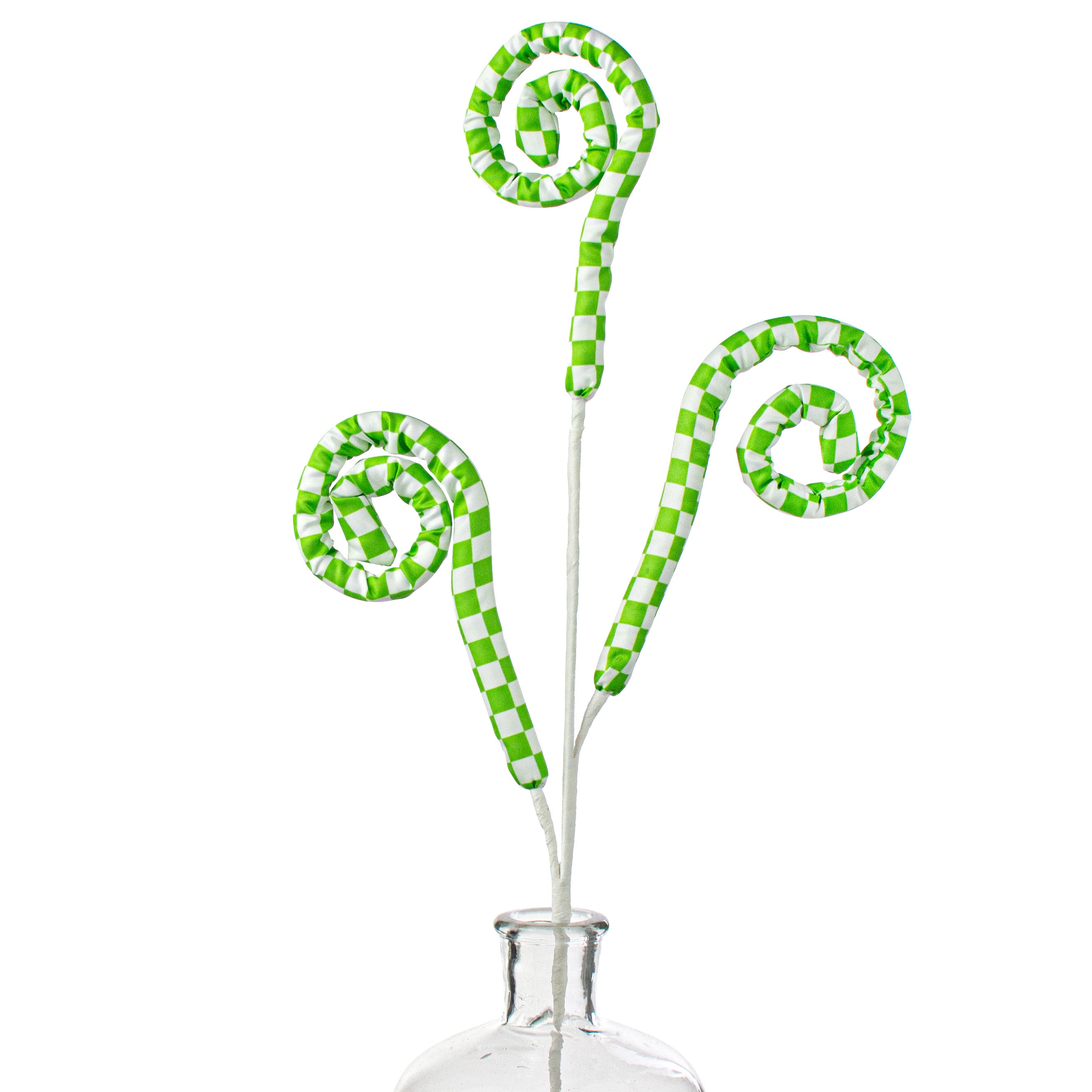 27" Checker Spiral Curl Spray: Green Item Number: 63245GN