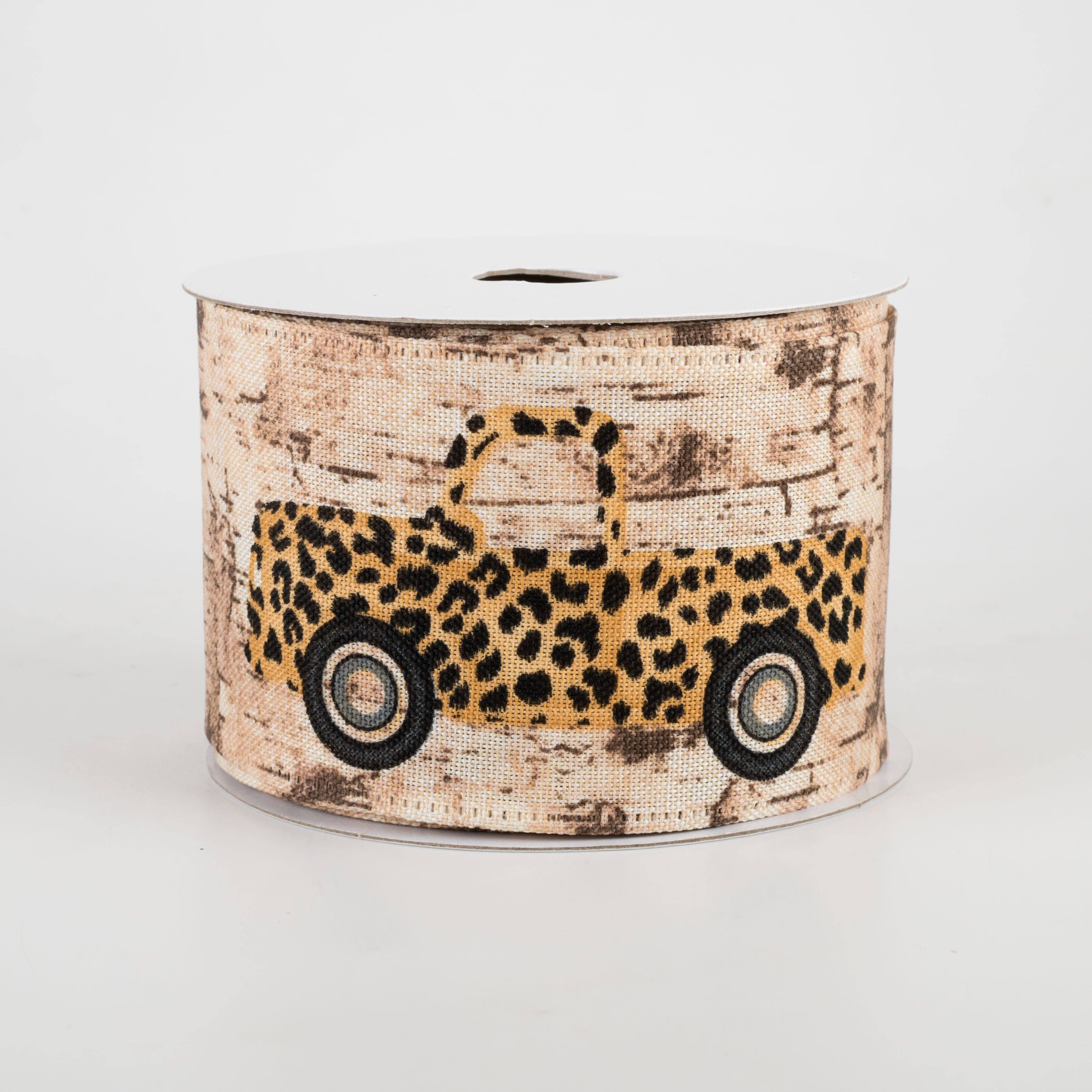 2.5" Cheetah Truck Birch Bark Ribbon (10 Yards) Item Number: 65111-40-01