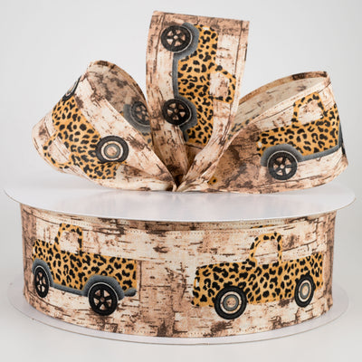 2.5" Cheetah Truck Birch Bark Ribbon (50 Yards) Lifestyle Photo