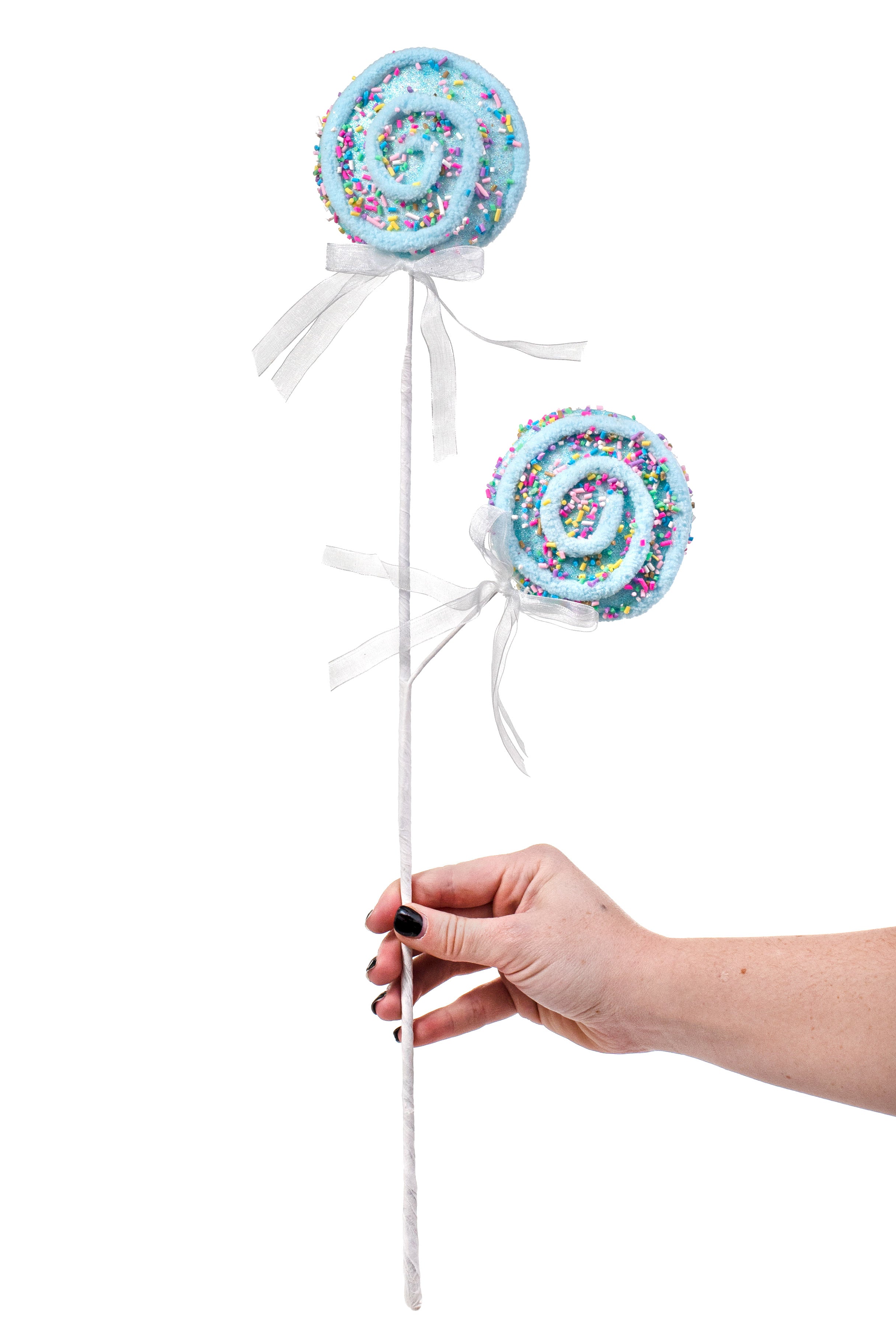22" Chenille Sprinkle Lollipop Spray: Blue detail photo 3