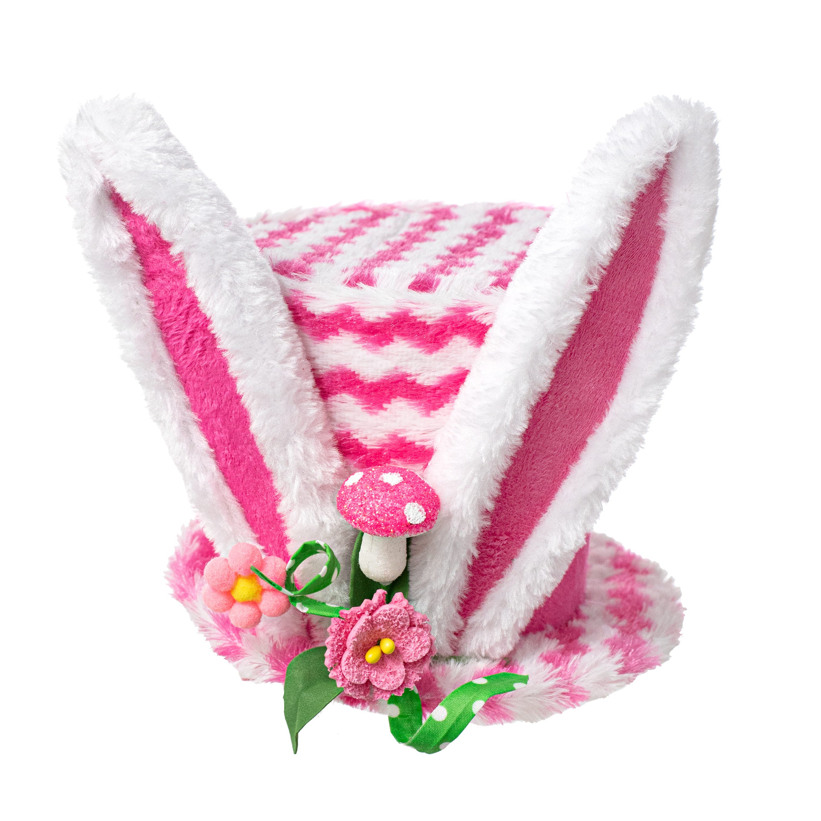 6.5" Chevron Faux Fur Bunny Ear Top Hat Item Number: 63411PK
