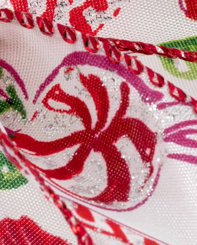 1.5" Christmas Candy Ribbon: Red & Green (10 Yards) detail photo 3