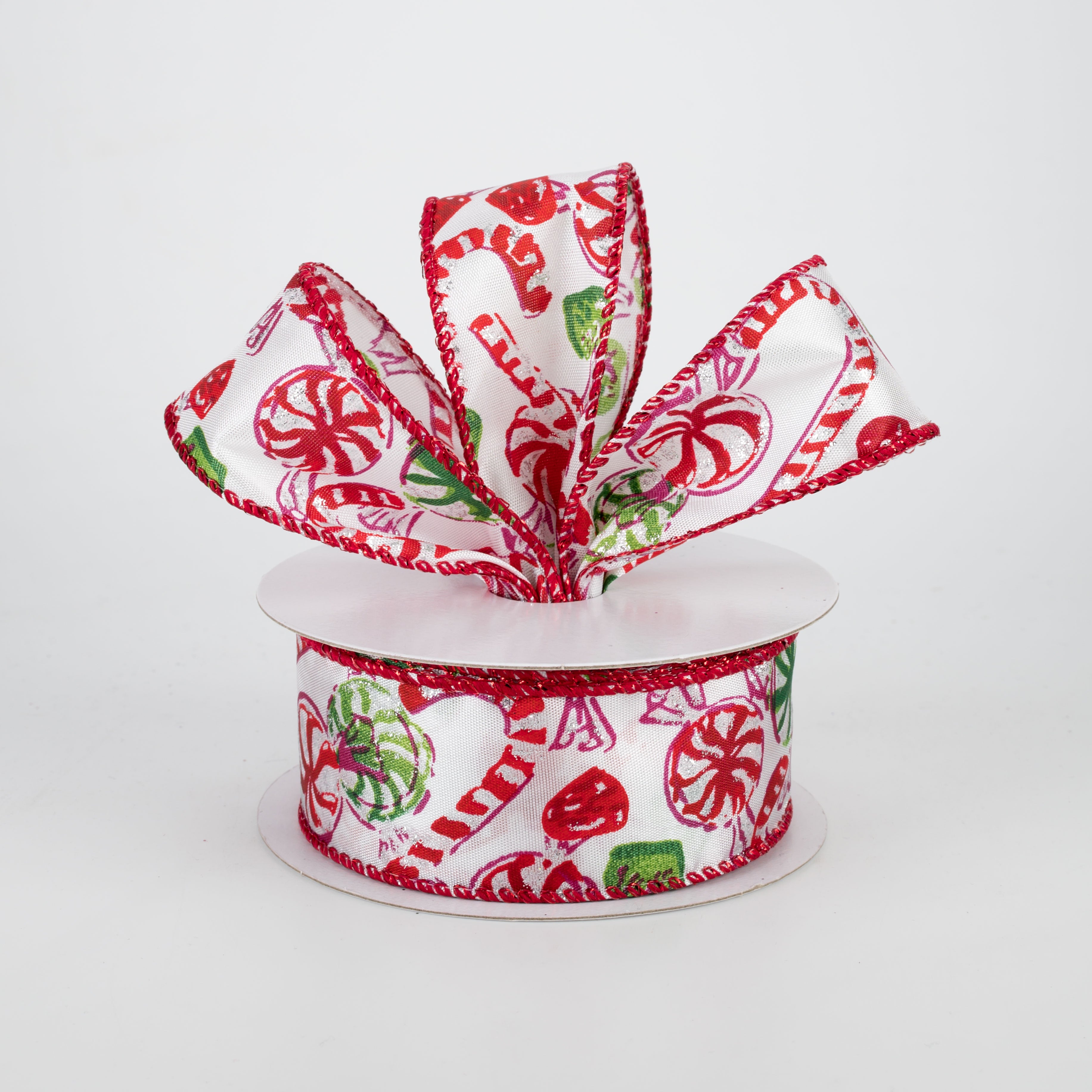 1.5" Christmas Candy Ribbon: Red & Green (10 Yards) Lifestyle Photo