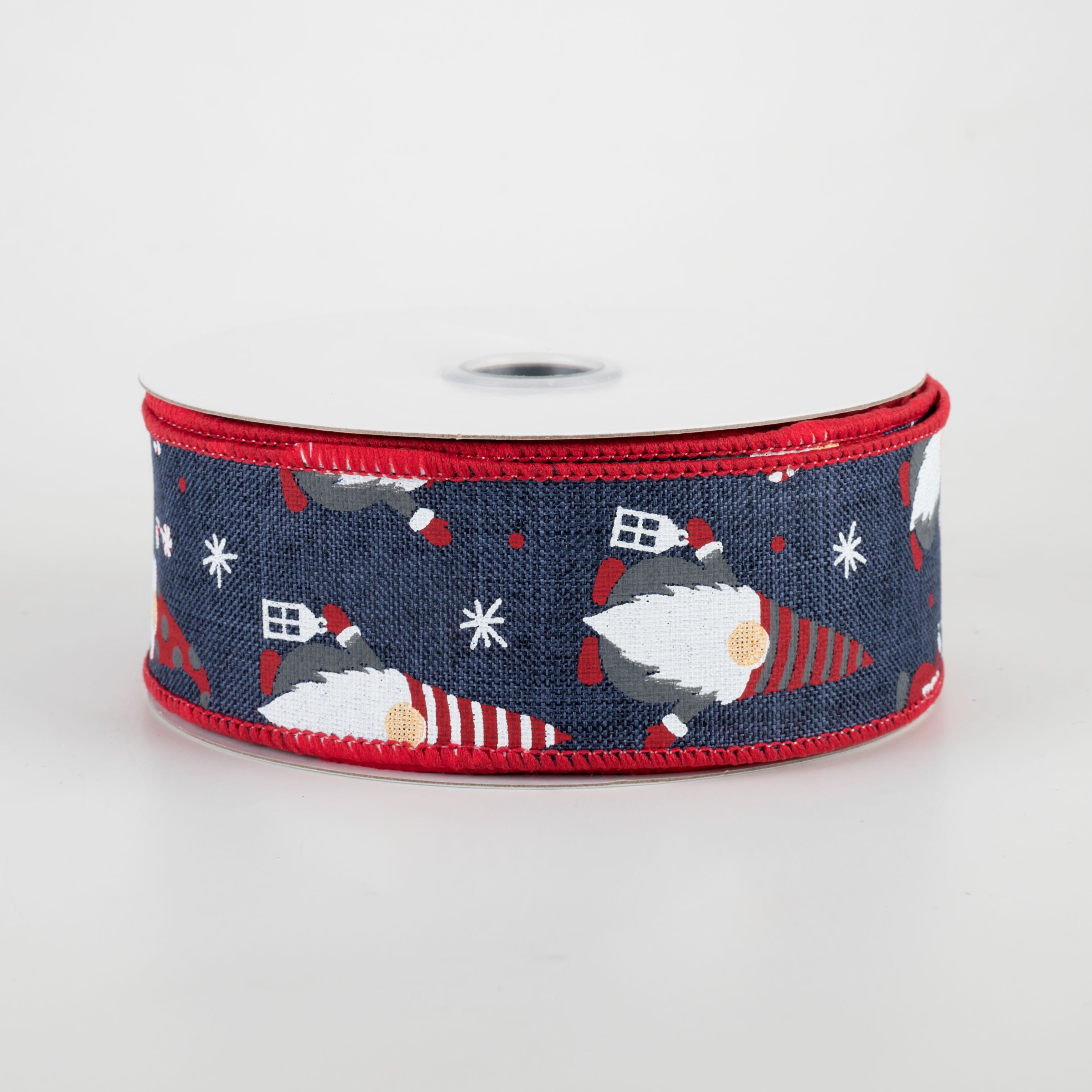 1.5" Christmas Gnomes Ribbon: Navy (10 Yards)