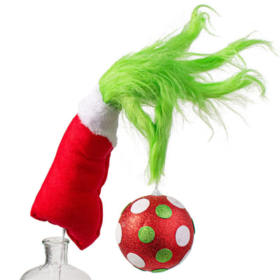 33" Christmas Green Monster Furry Hand Ornament Pick Item Number: 85515RWG