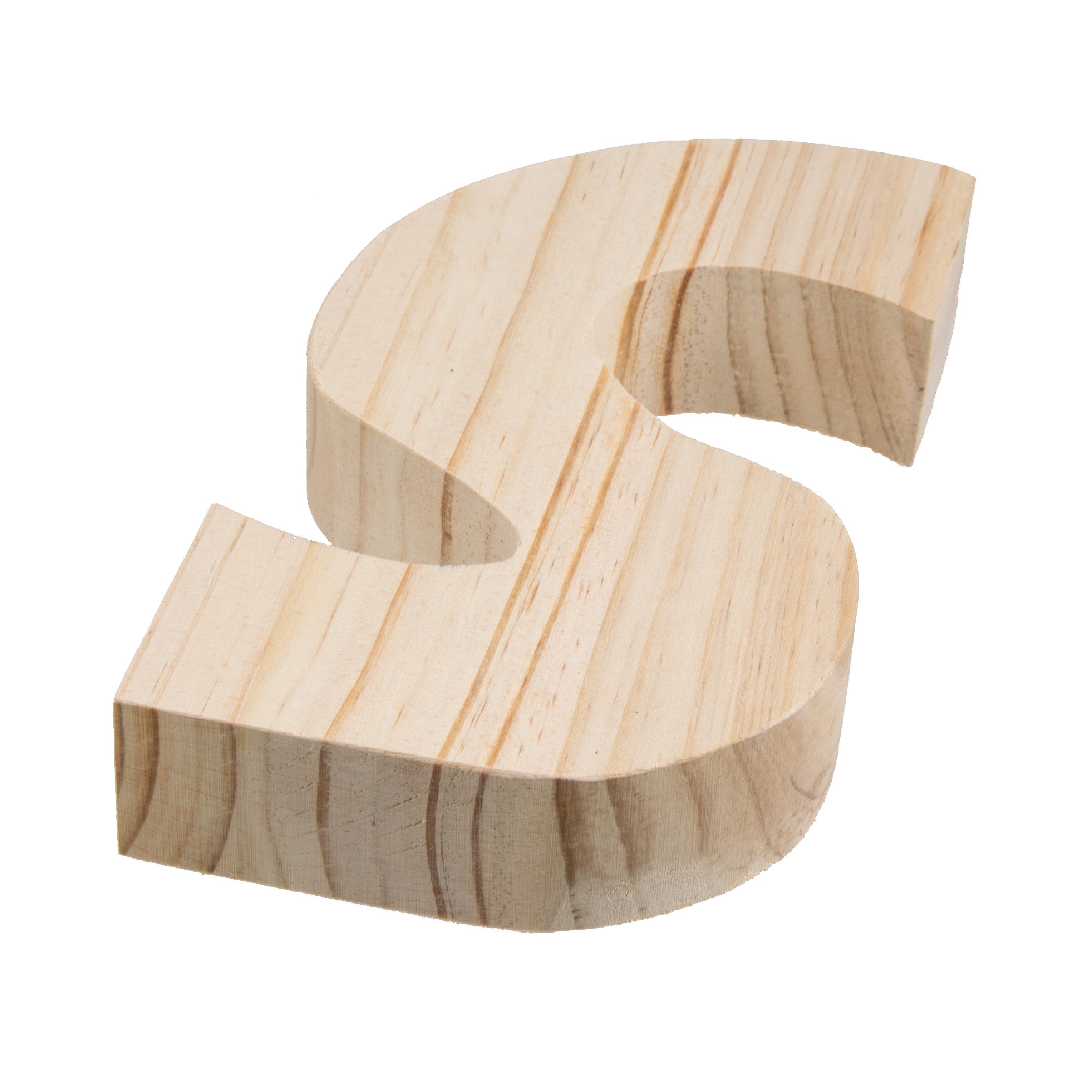 7.75" Chunky Wooden Letter: S Lifestyle Photo