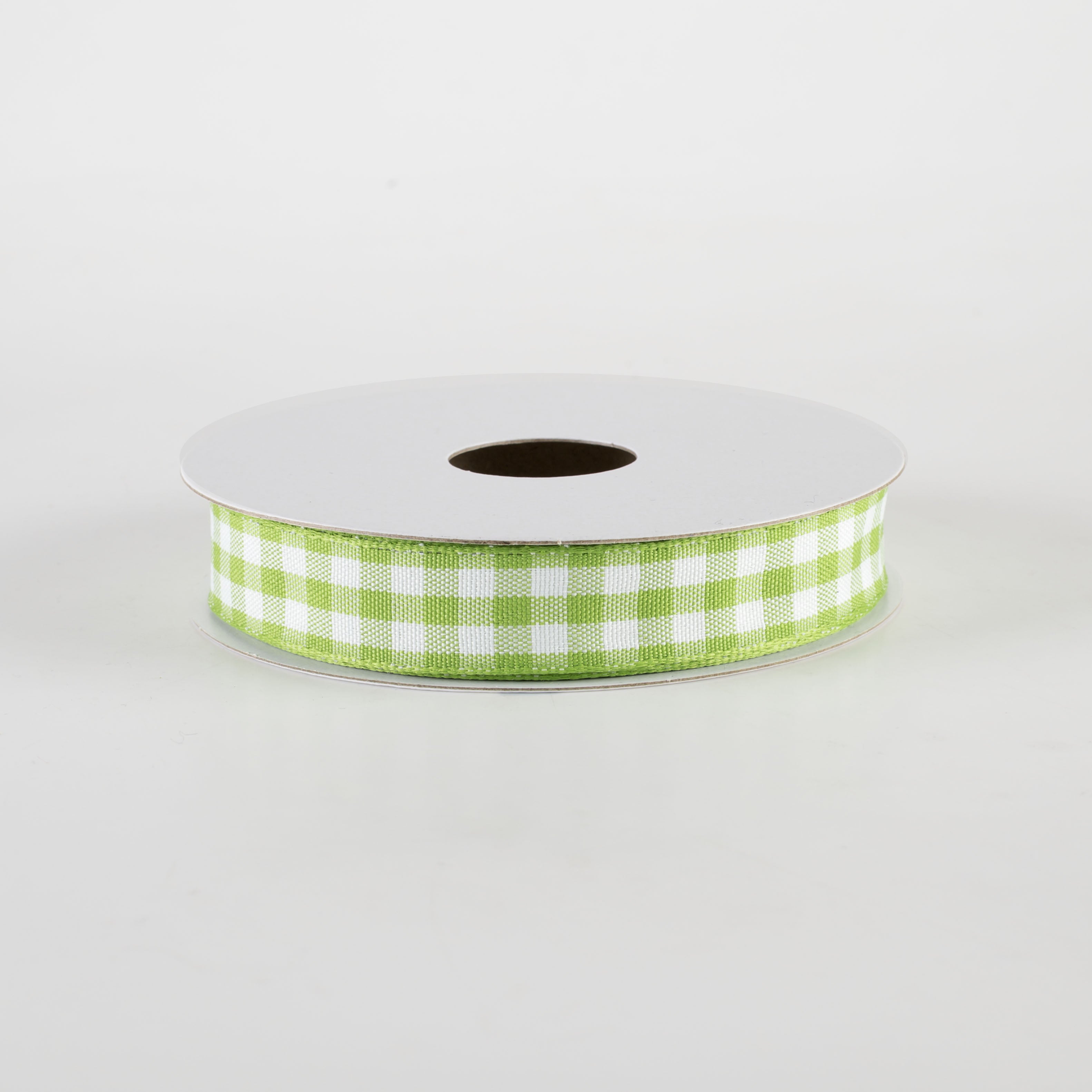 5/8" Classic Check Ribbon: Lime Green & White (10 Yards) Item Number: 47101-03-09