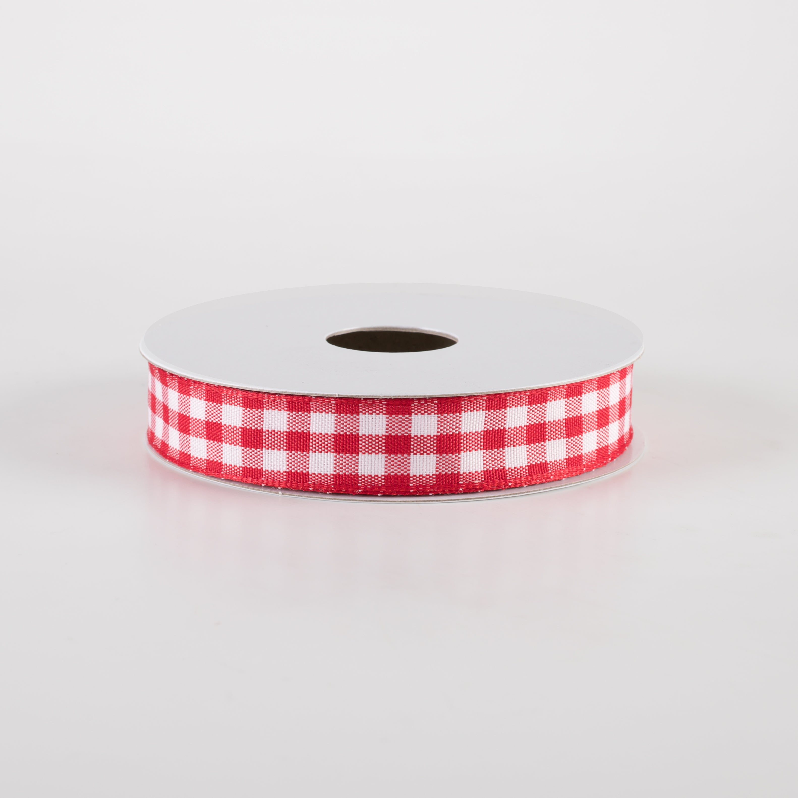 5/8" Classic Check Ribbon: Red & White (10 Yards)