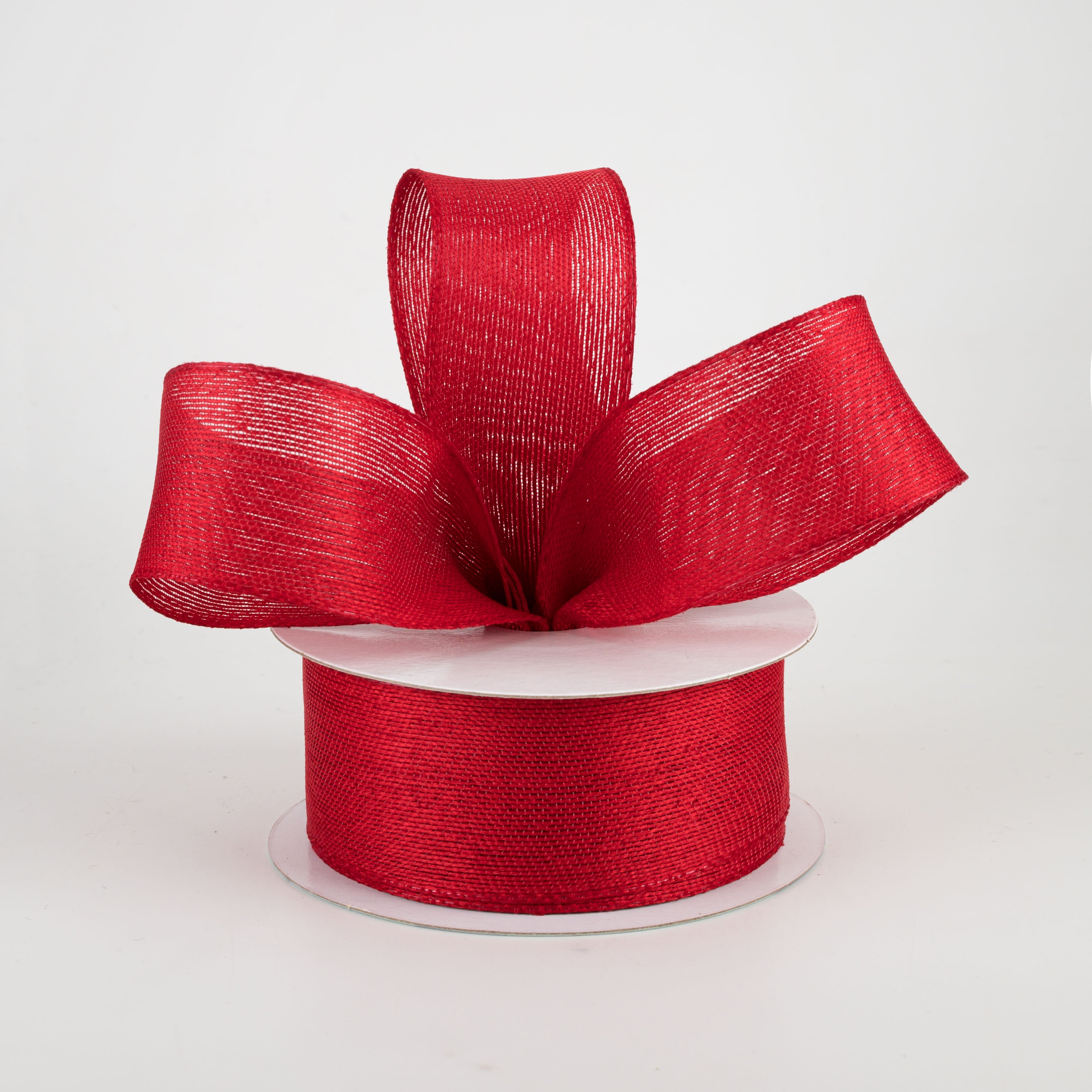 1.5" Classic Faux Jute Ribbon: Burgundy Red (10 Yards) Lifestyle Photo