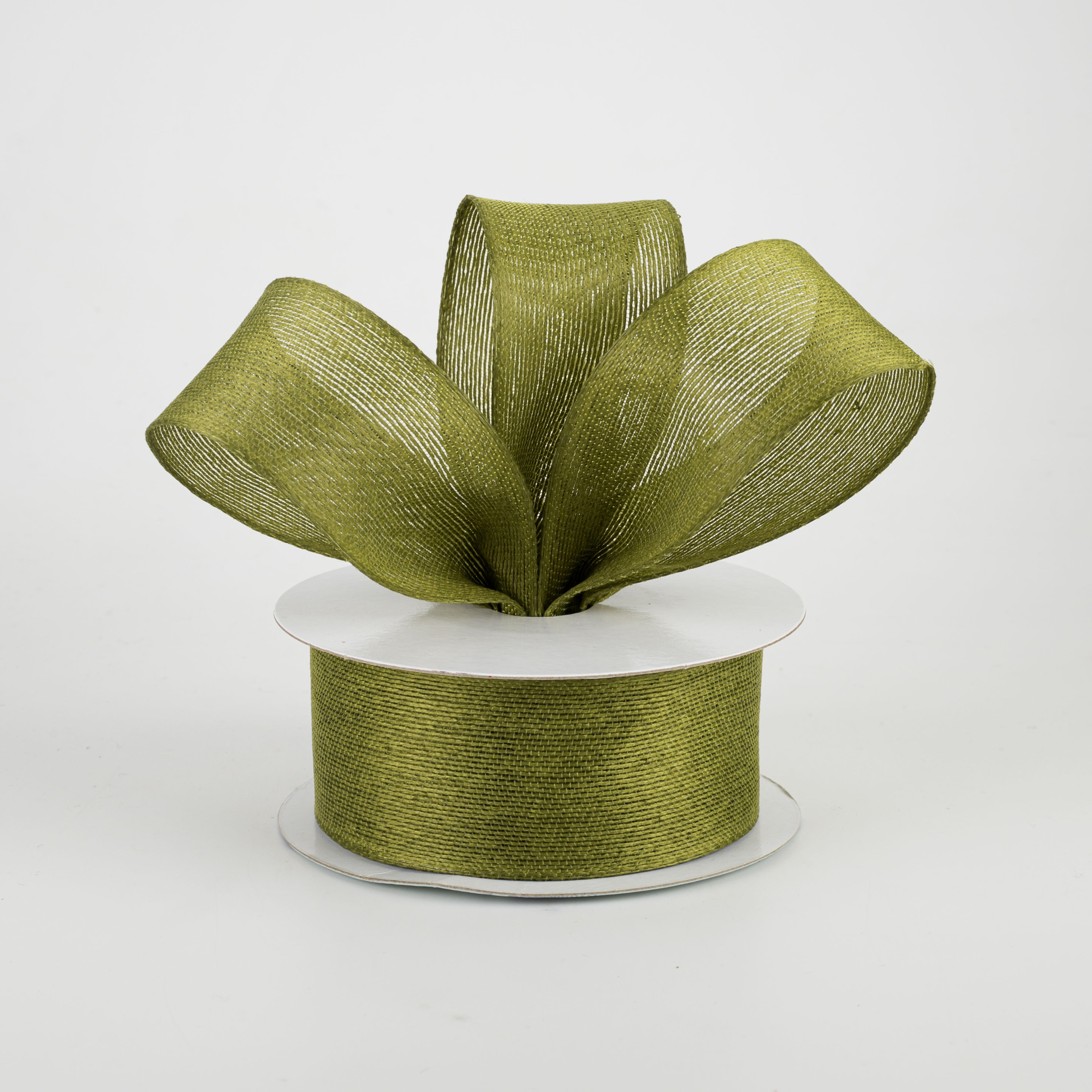 1.5" Classic Faux Jute Ribbon: Moss Green (10 Yards) Lifestyle Photo