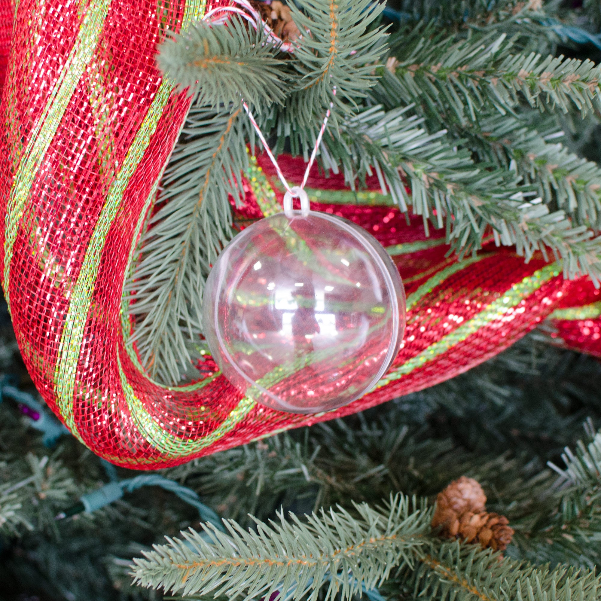 Clear Plastic Fillable Ball Ornament : 80MM detail photo 3