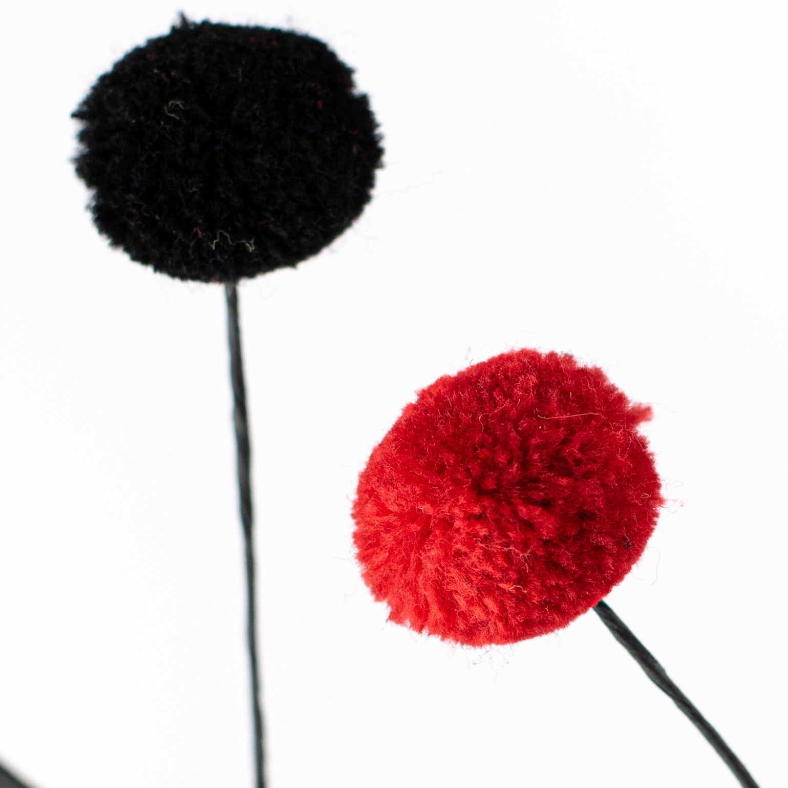 23" 2-Color Pom Pom Spray: Red & Black Lifestyle Photo