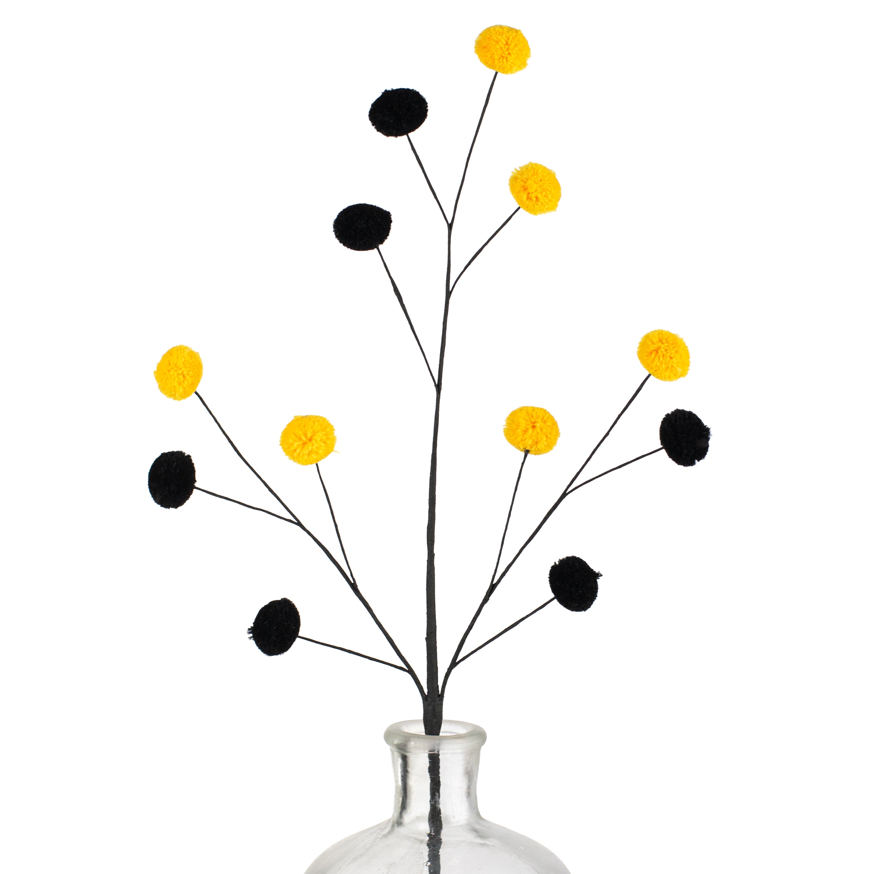 23" 2-Color Pom Pom Spray: Yellow & Black Item Number: MN0295Y9