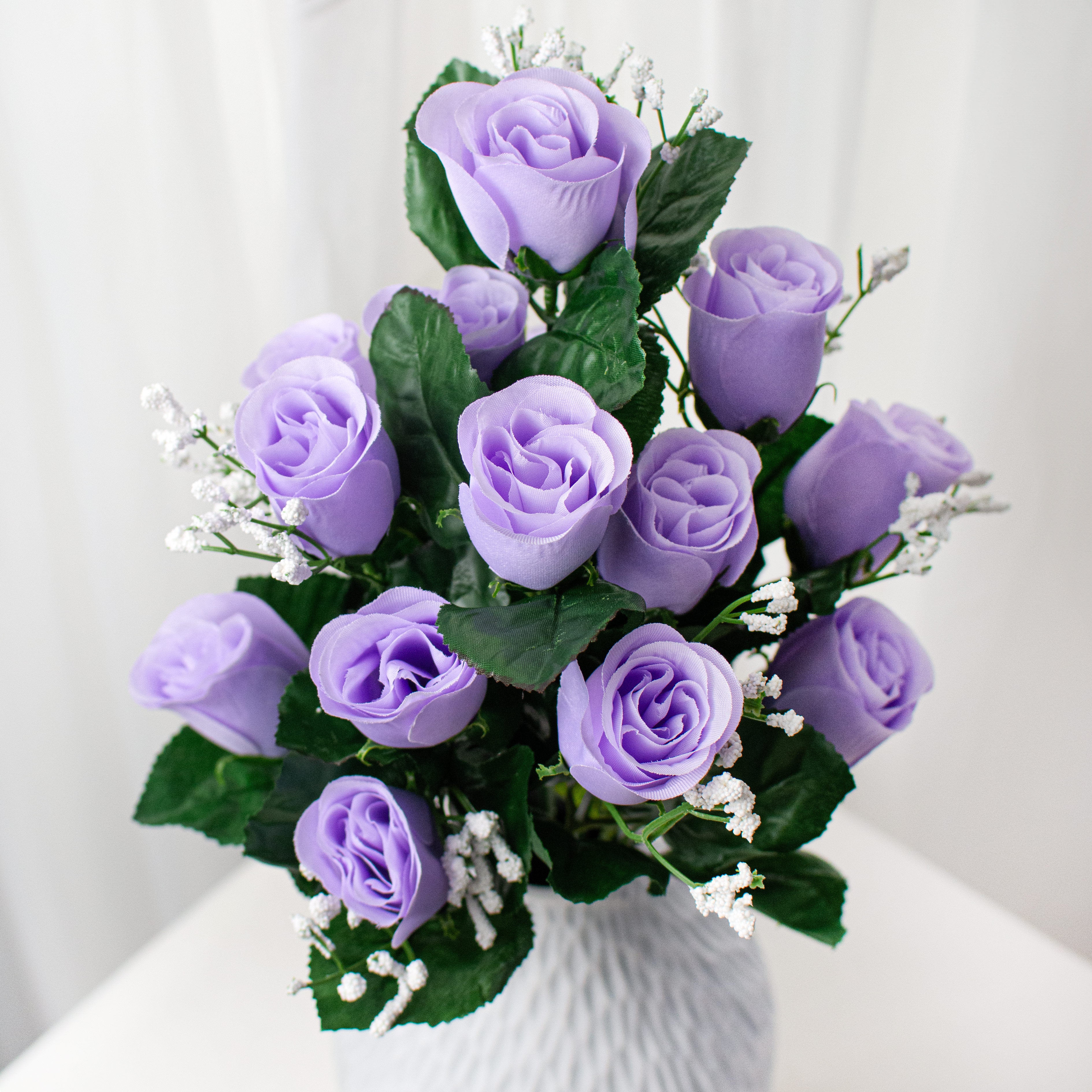 16" Colorfast Lillian Rose Bud Bush: Lavender (14) Item Number: 30308LV2