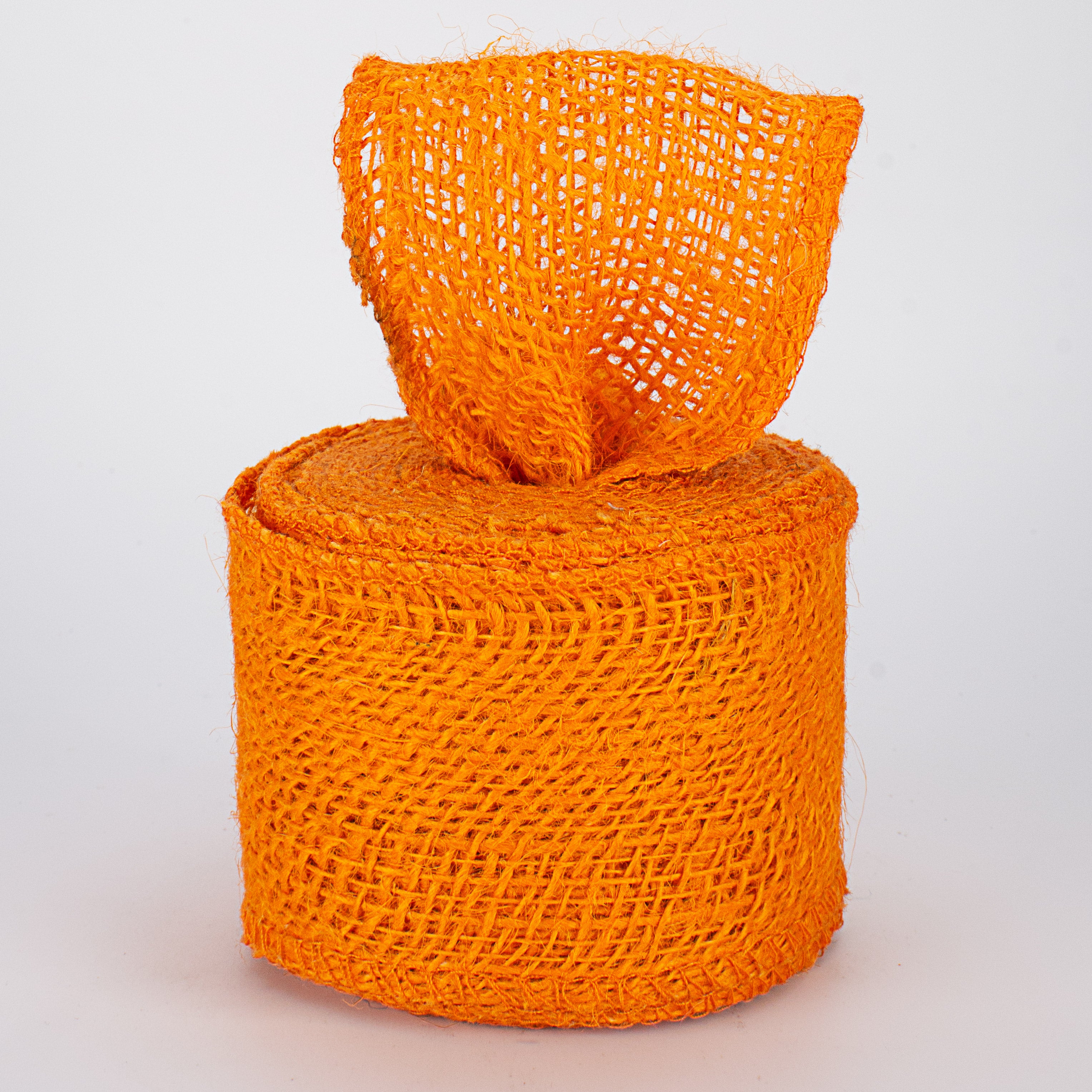 2.5" Colorfast Loose Weave Burlap: Orange (10 Yards) Lifestyle Photo