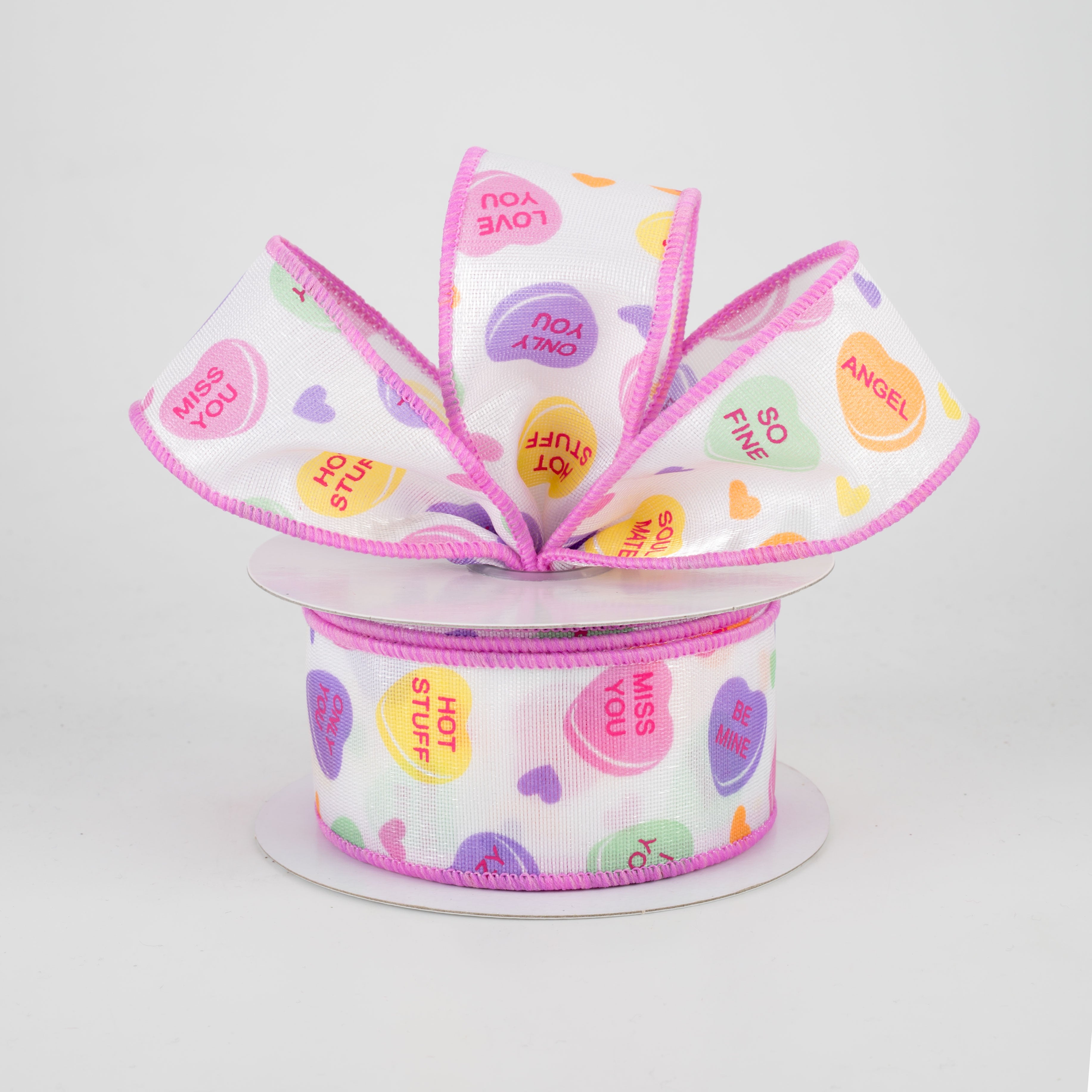 1.5" Conversation Candy Hearts Ribbon (10 Yards) Lifestyle Photo