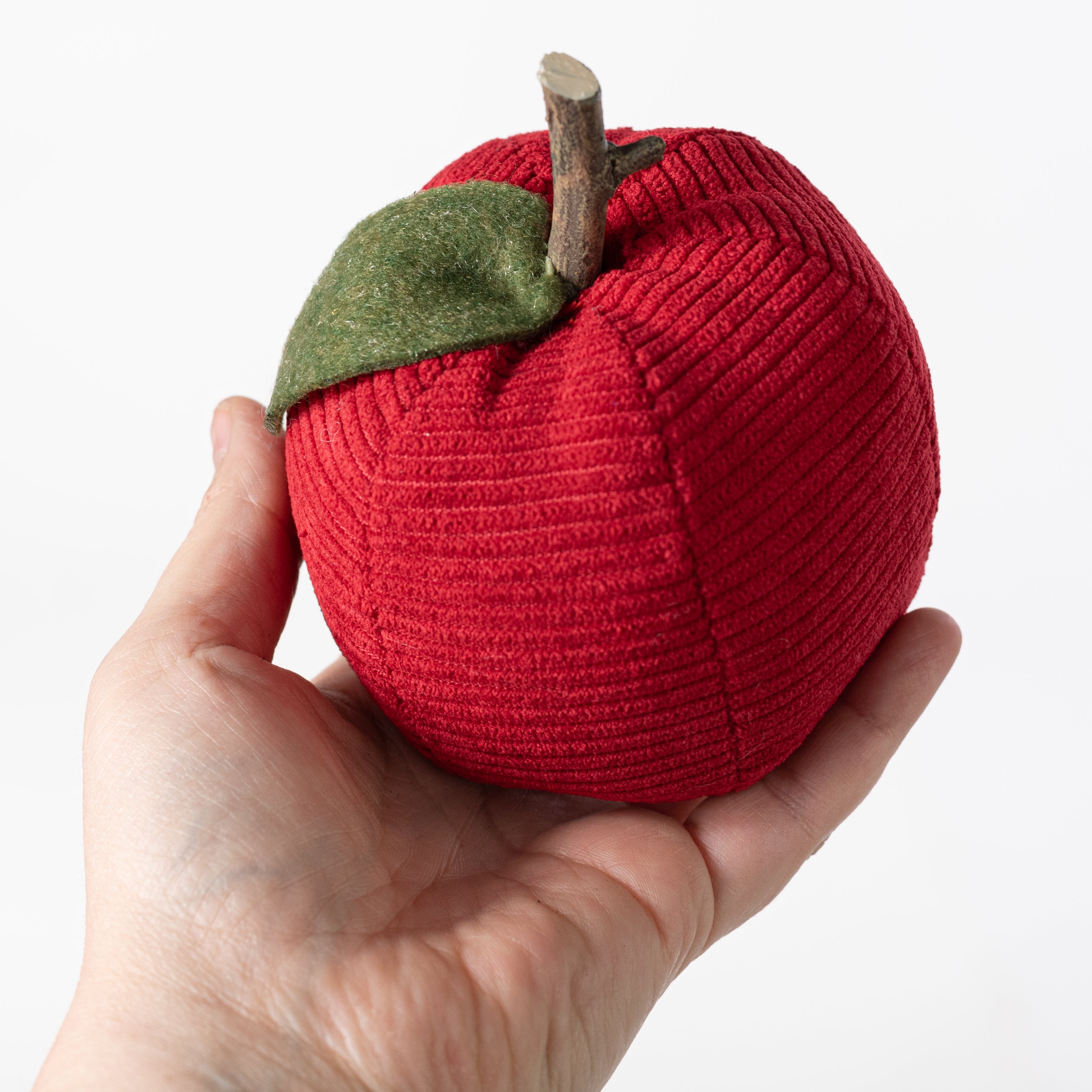 4" Corduroy Fabric Apple Lifestyle Photo