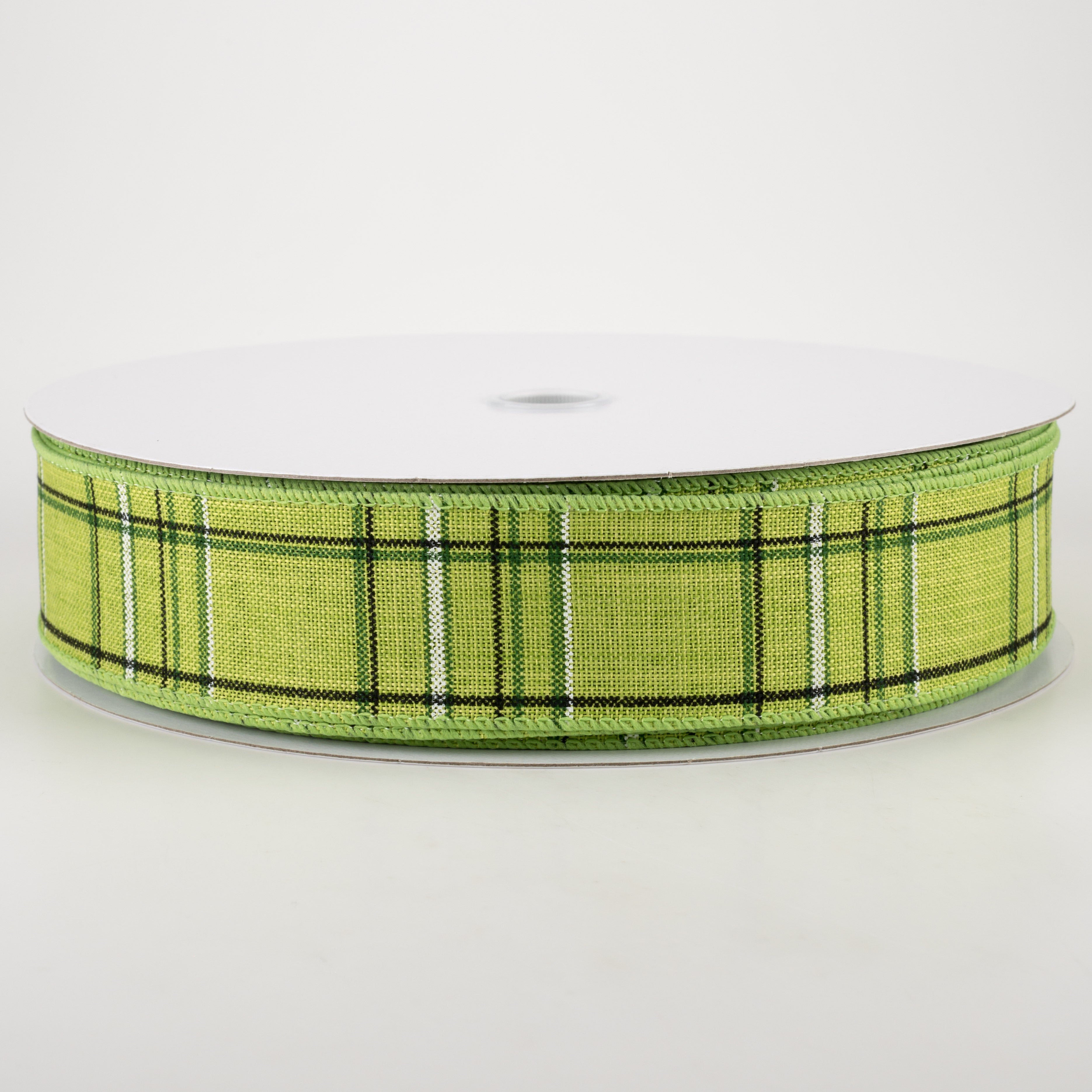 1.5" Cornelia Plaid Ribbon: Green, White & Black (50 Yards) Item Number: 841-09-238