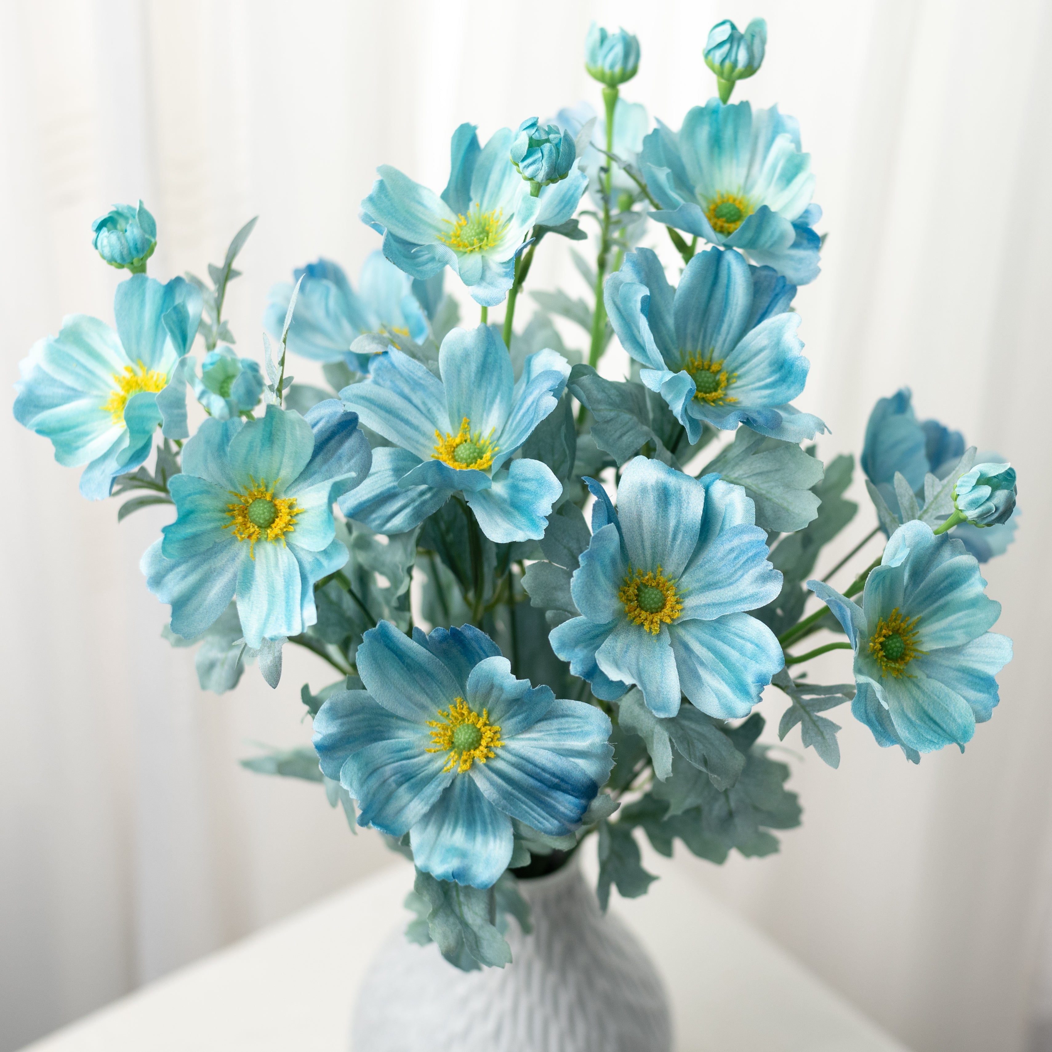 22" Cosmos Bush: Teal Blue (12 Stem) Item Number: 84299-TEAL