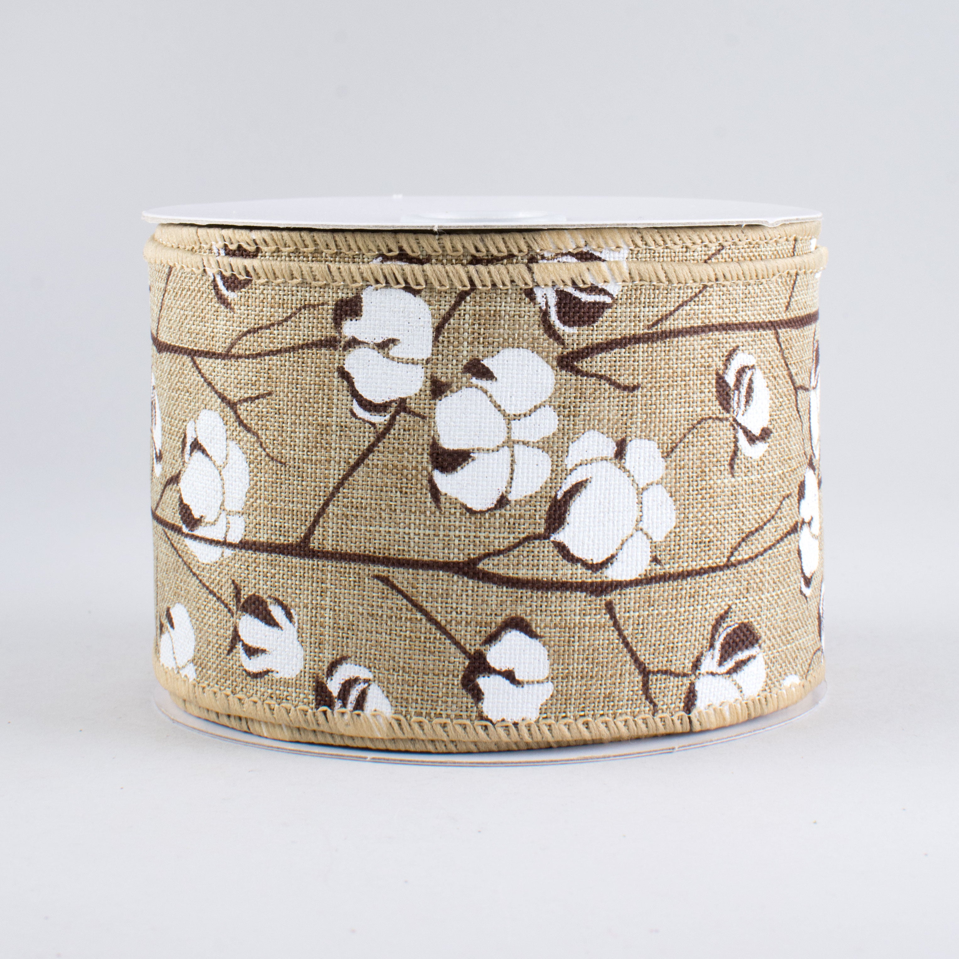 2.5" Cotton Boll Ribbon: Natural (10 Yards)