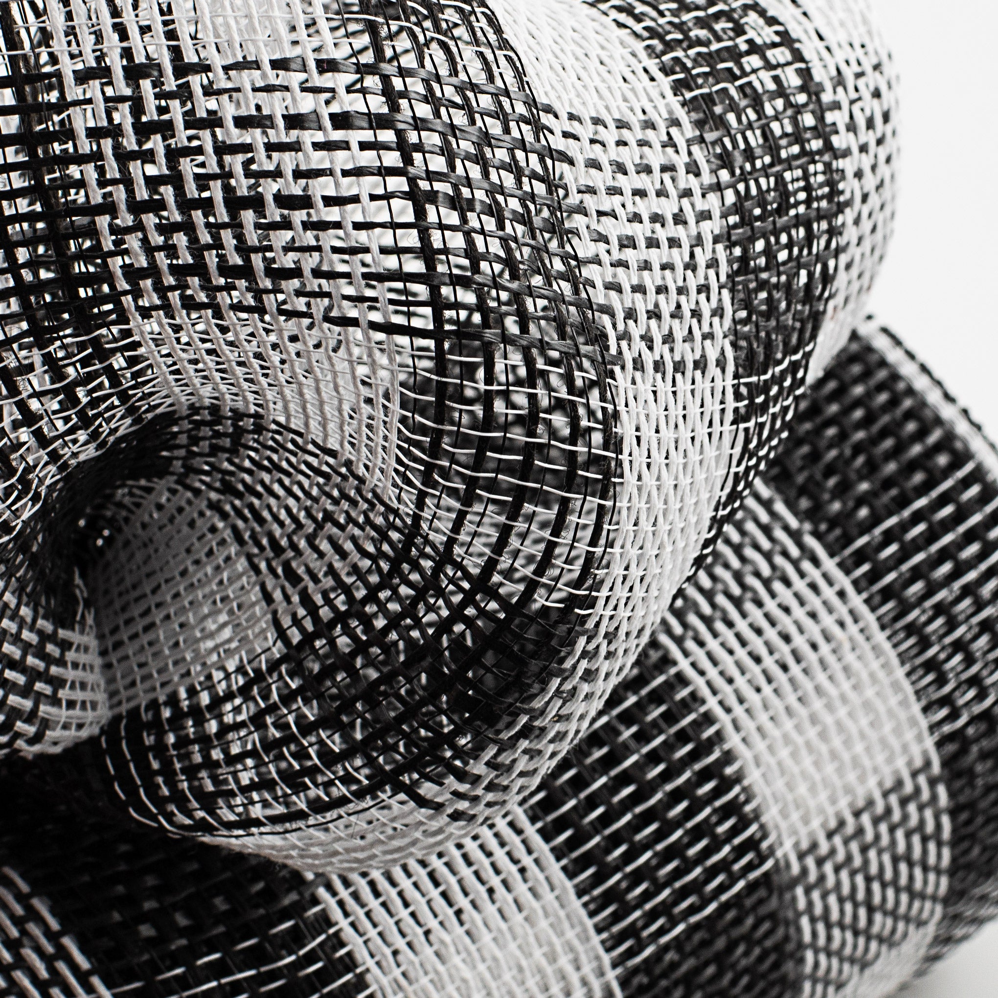 10" Cotton Check Deco Mesh: Black & White Lifestyle Photo