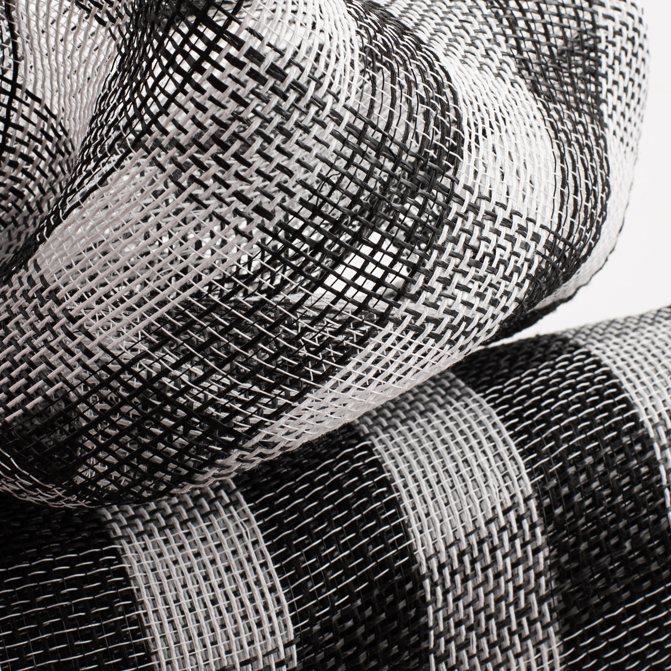21" Cotton Check Deco Mesh: Black & White Lifestyle Photo