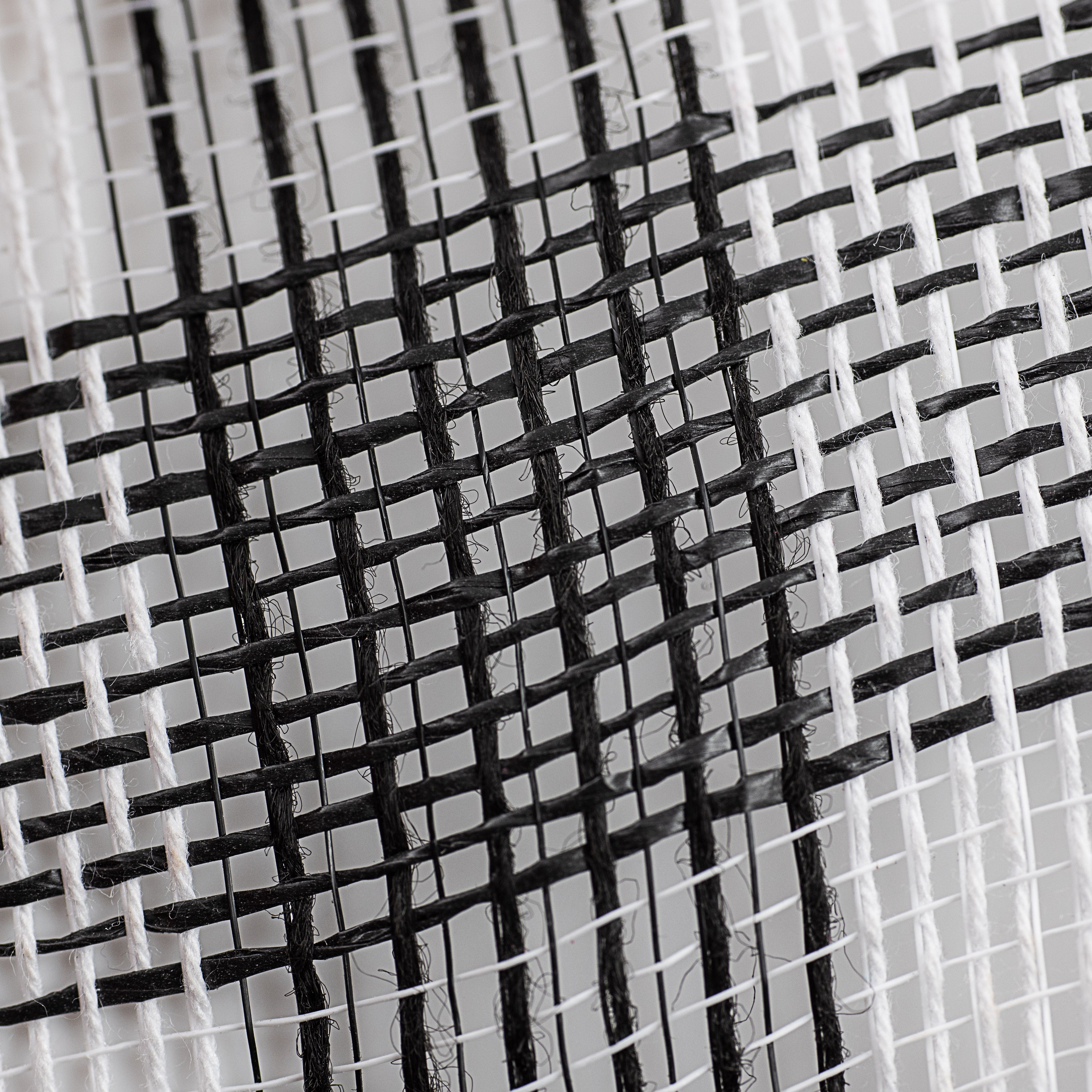 21" Cotton Check Deco Mesh: Black & White detail photo 3