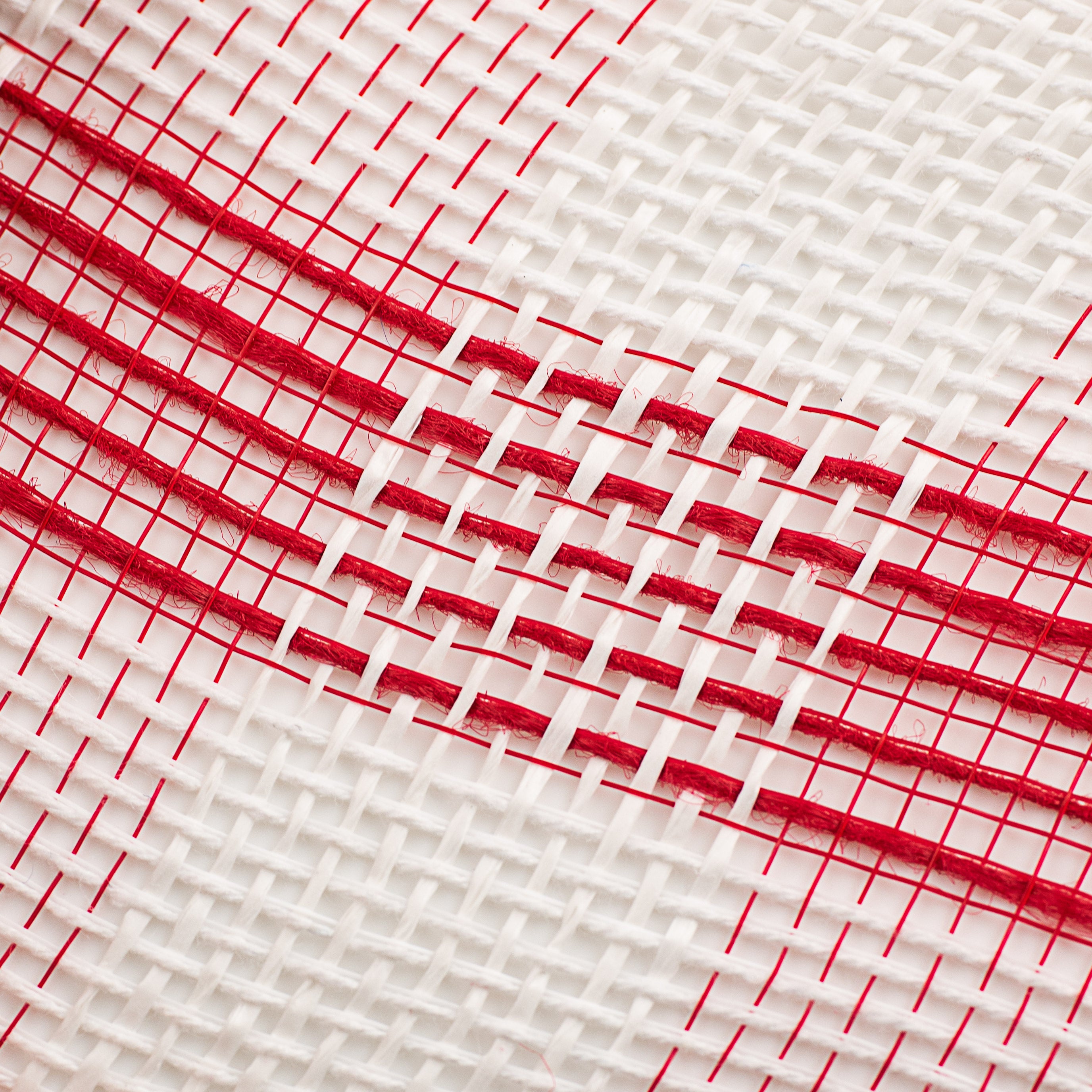 10" Cotton Check Deco Mesh: Red & White Lifestyle Photo