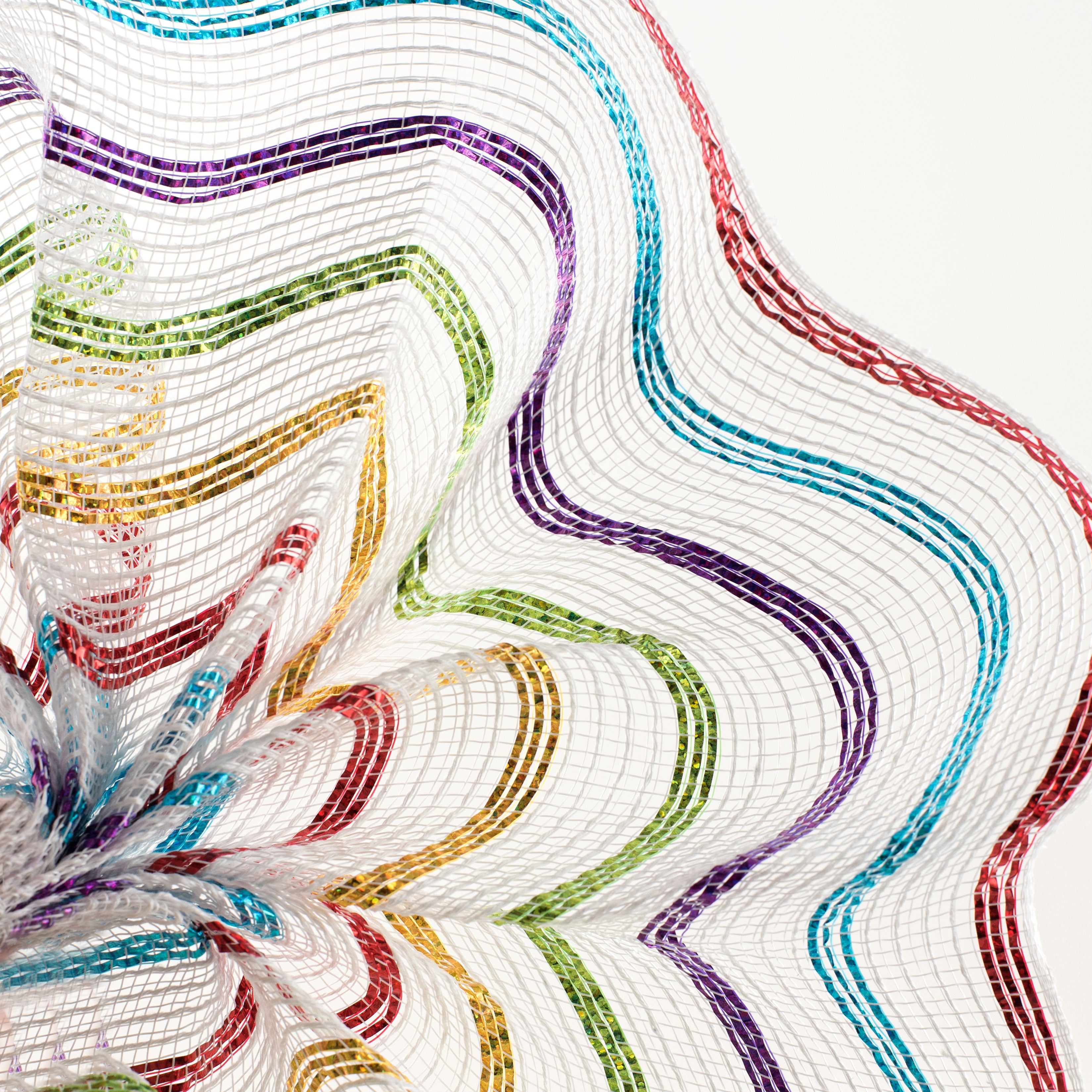 10" Cotton Poly Deco Mesh: White/Multi (10 Yards) Lifestyle Photo