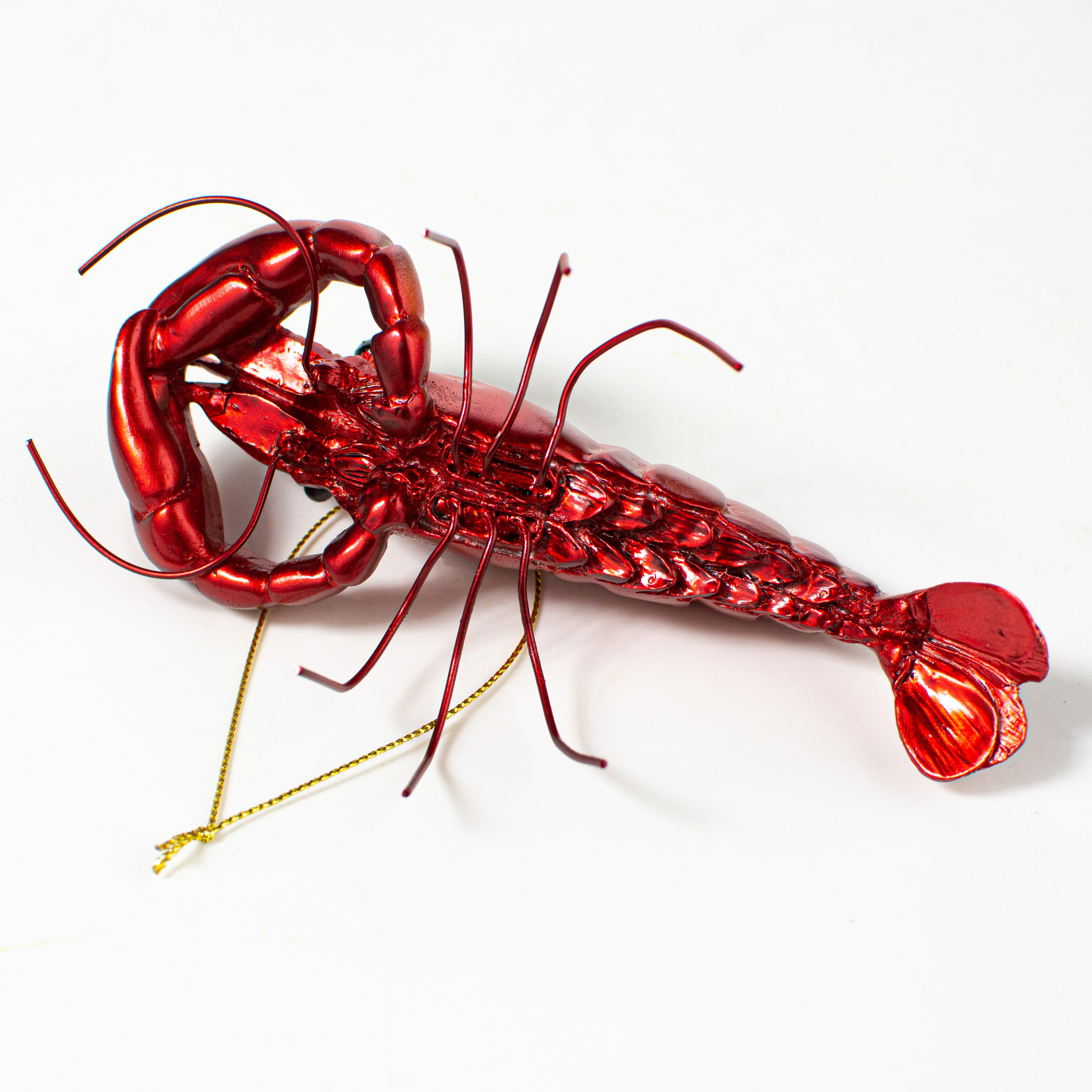 5.5" Crawfish Ornament: Metallic Red detail photo 4