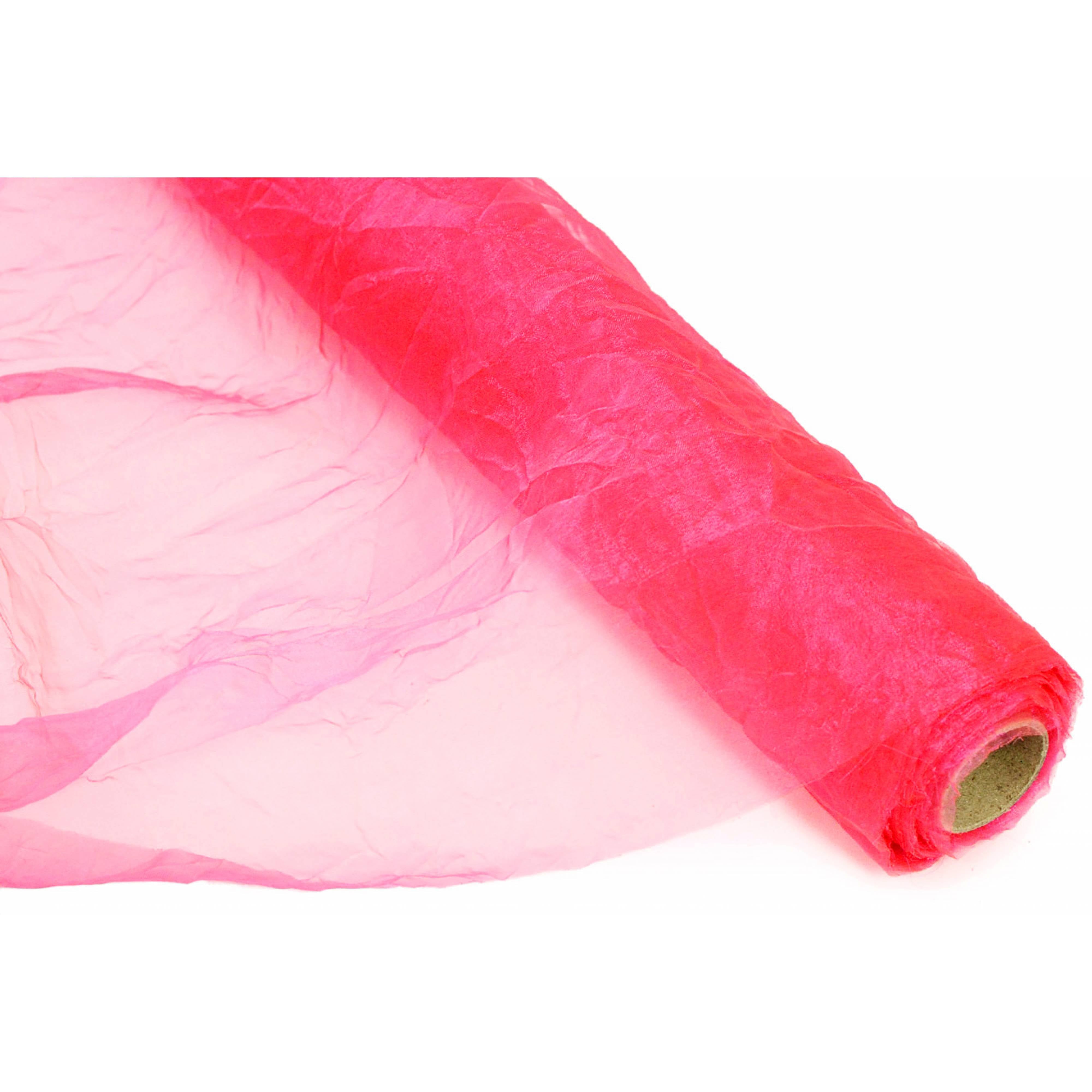 24" Crinkle Sheer Fabric Roll: Hot Pink (10 Yards) Item Number: RF106757