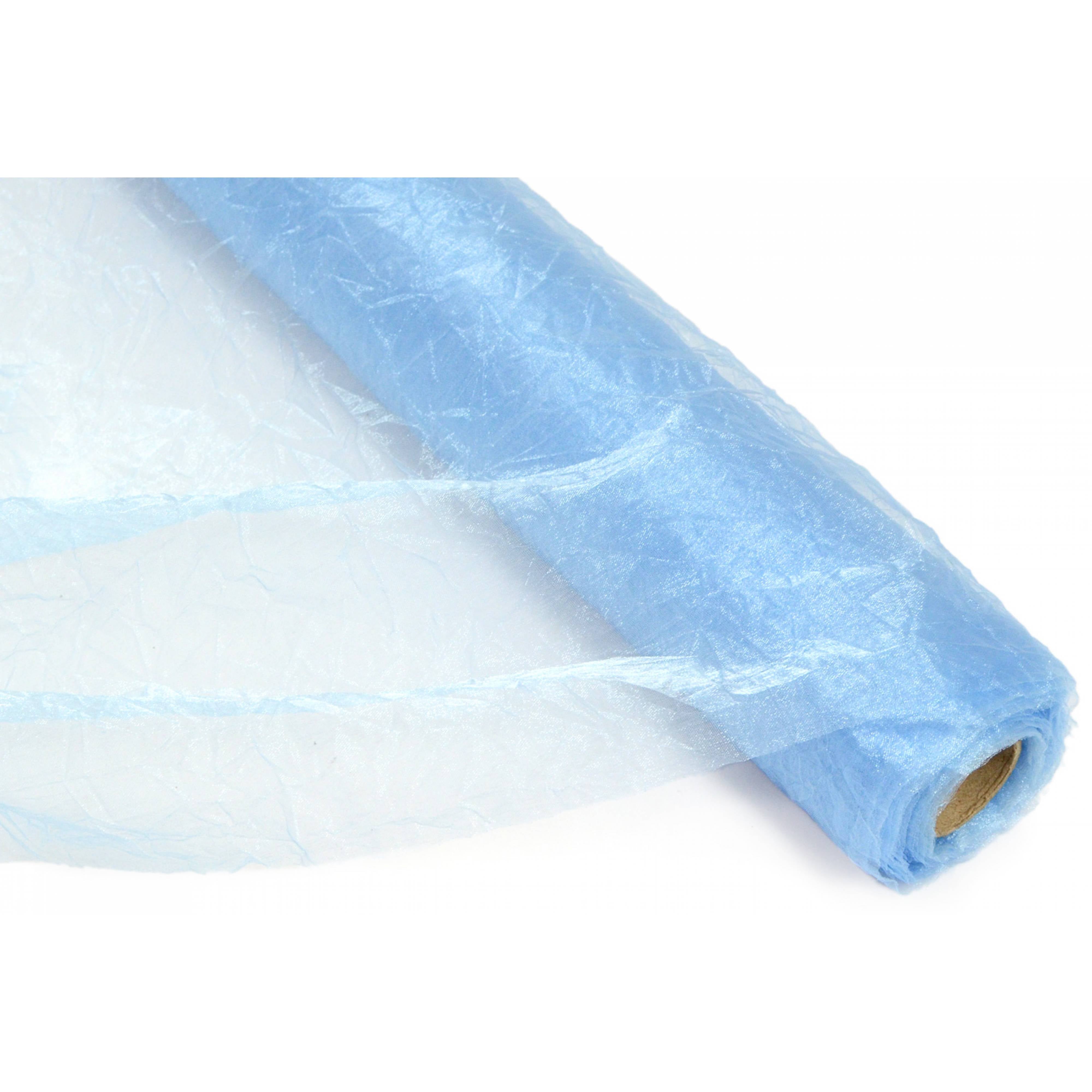 24" Crinkle Sheer Fabric Roll: Light Blue (10 Yards) Item Number: RF106414
