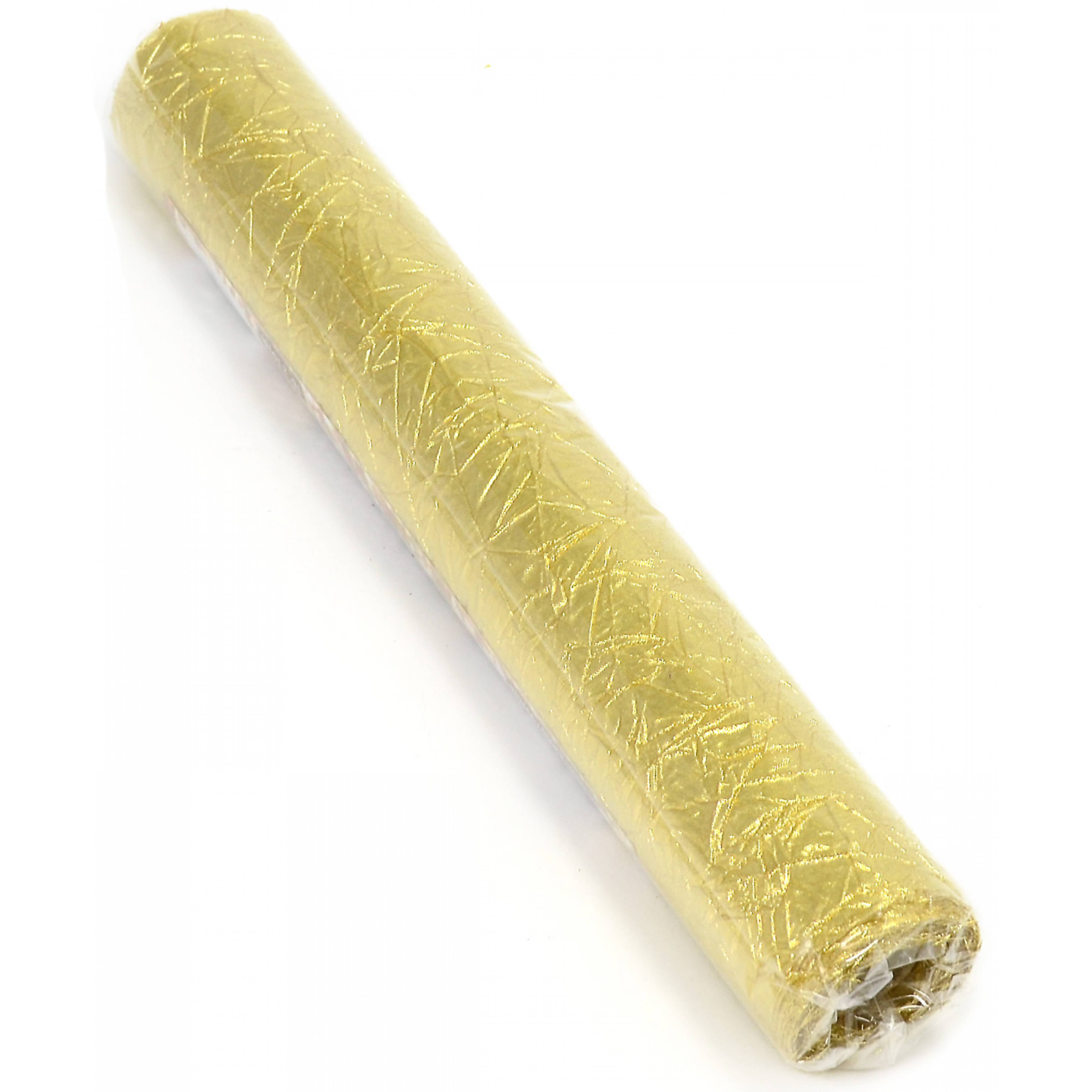 Crushed Metallic Lamé Fabric Roll: Gold detail photo 3