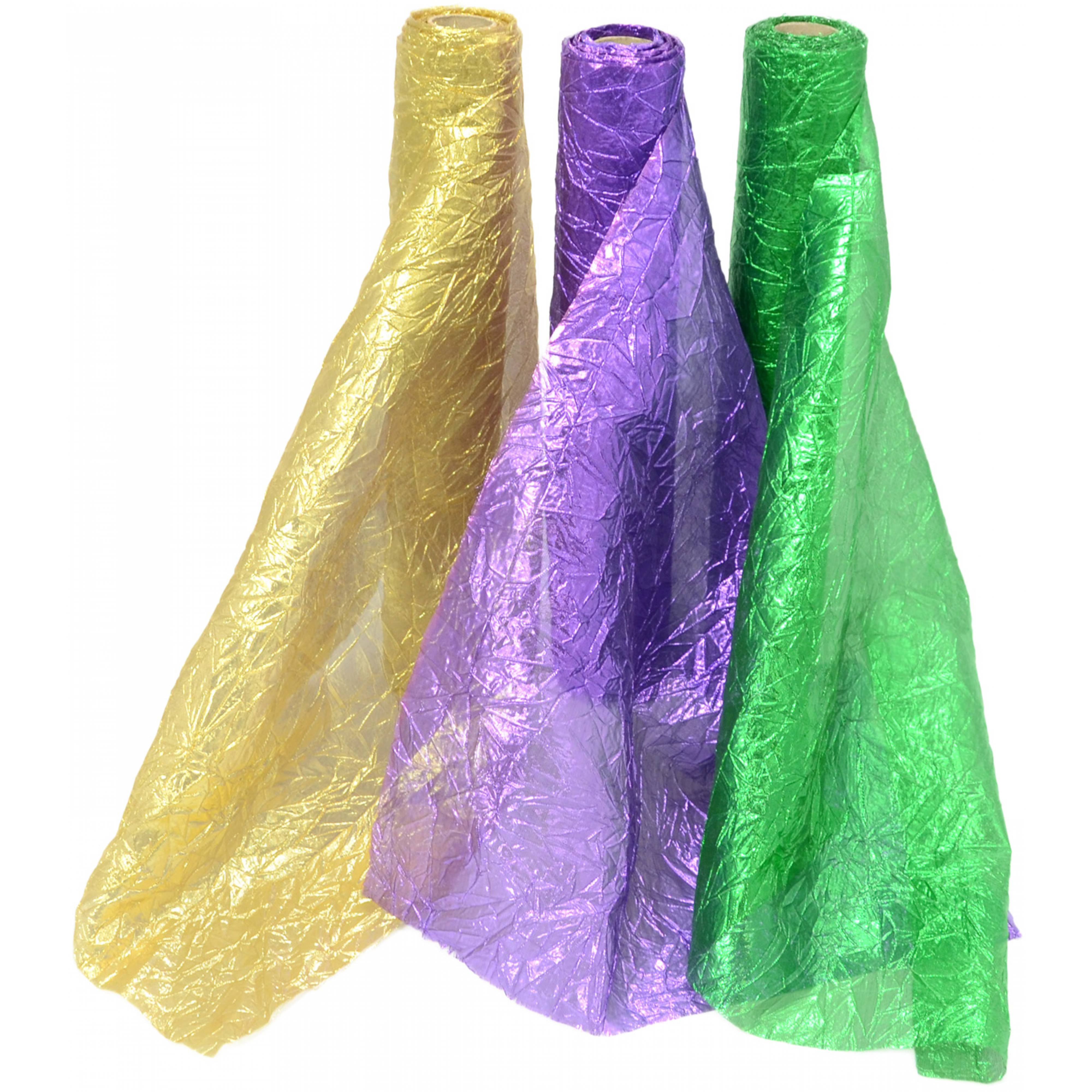 Crushed Metallic Lamé Fabric Roll: Gold detail photo 4
