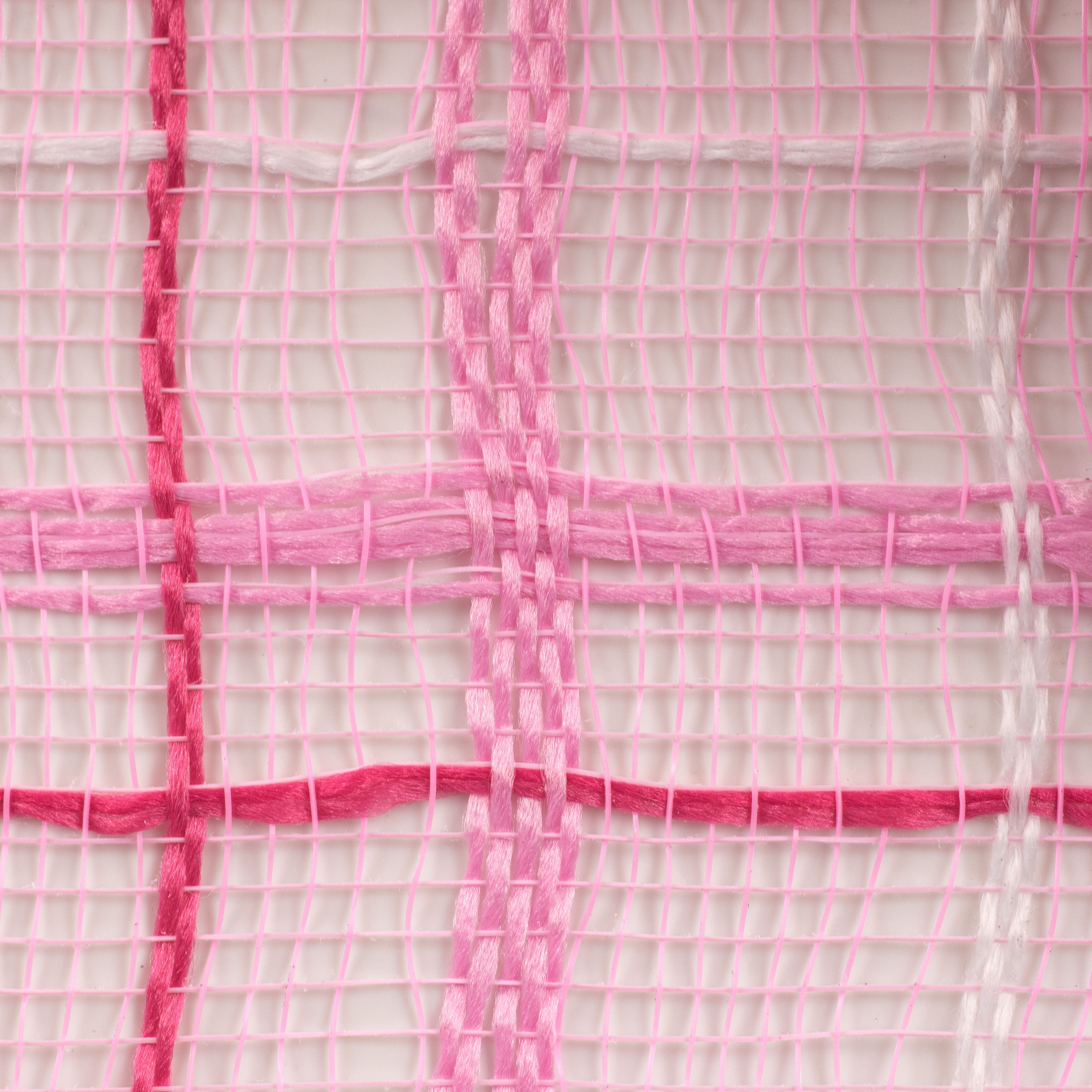 21" Crystal Plaid Mesh: Pink, Fuchsia, White detail photo 3