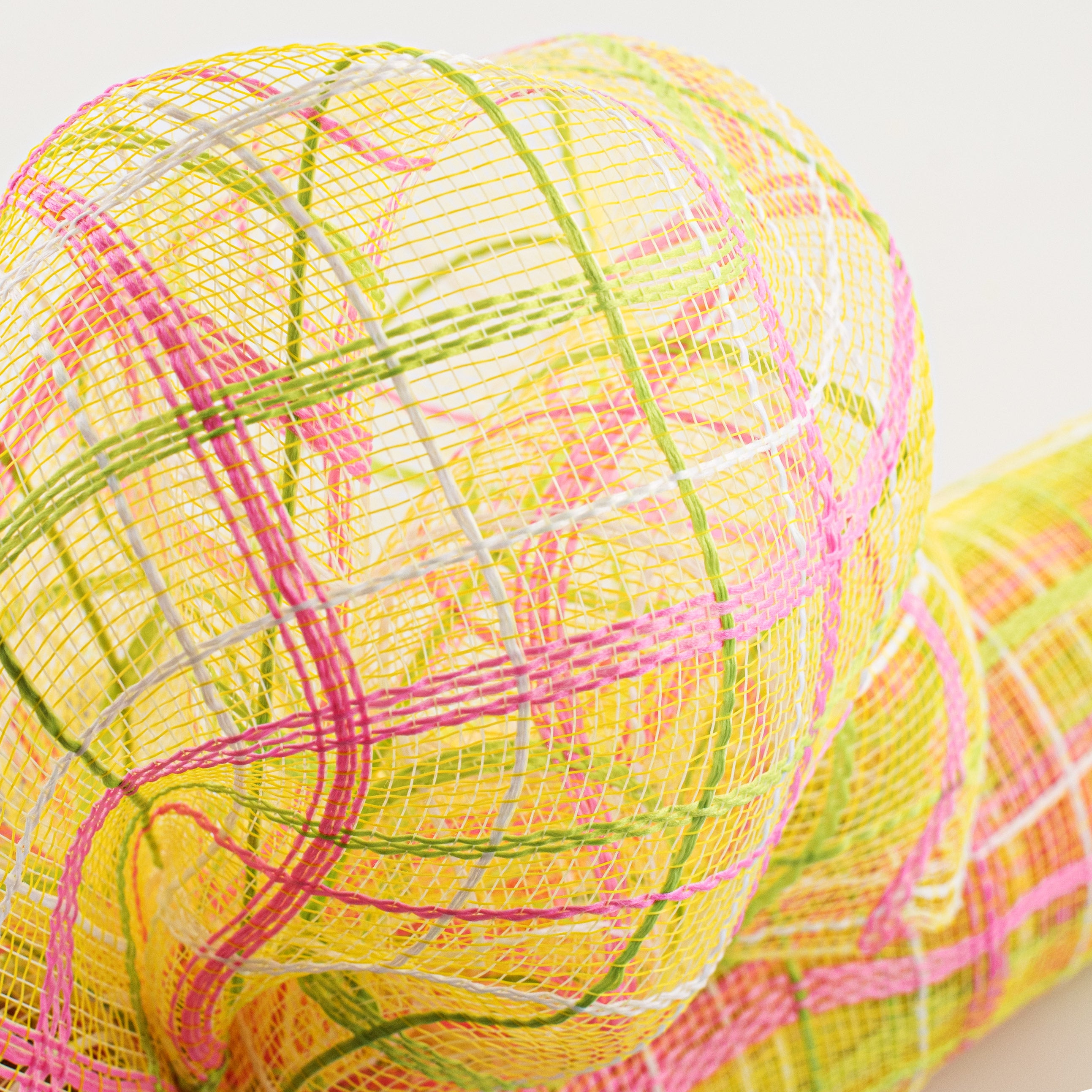 21" Crystal Plaid Mesh: Yellow, Pink, Lime, White Lifestyle Photo