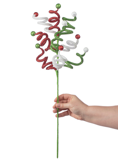 26" Curly Ball Spray: Christmas Lifestyle Photo
